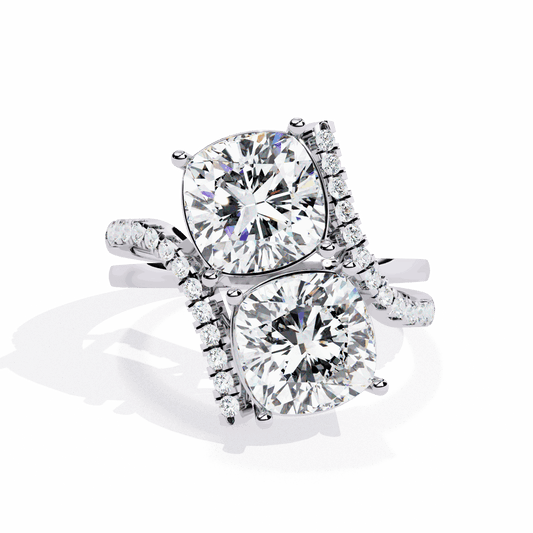 5 Carat Cushion Signature Wear Ring in Moissanite | House of Estara