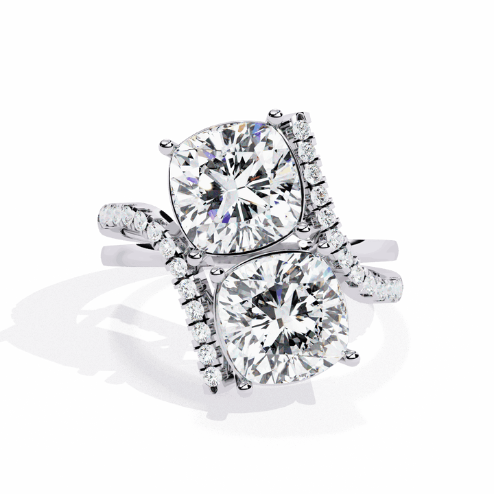 5 Carat Cushion Signature Wear Ring in Moissanite | House of Estara