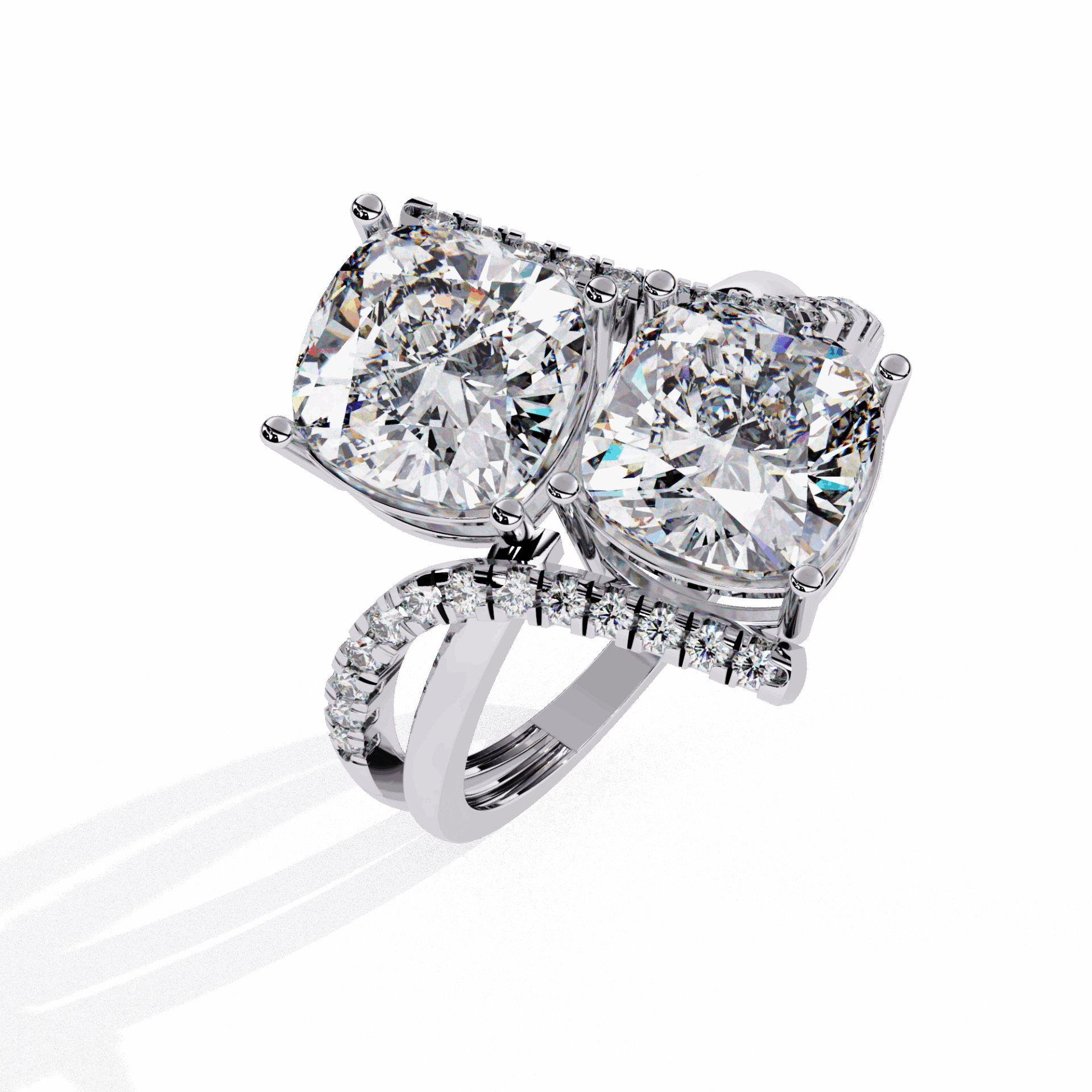 5 Carat Cushion Signature Wear Ring in Moissanite | House of Estara