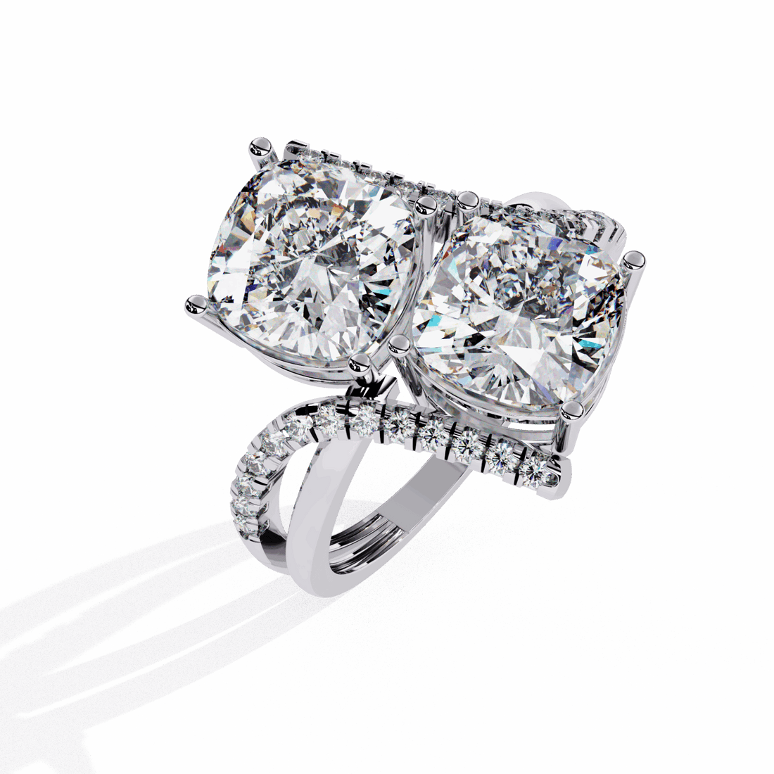 5 Carat Cushion Signature Wear Ring in Moissanite | House of Estara