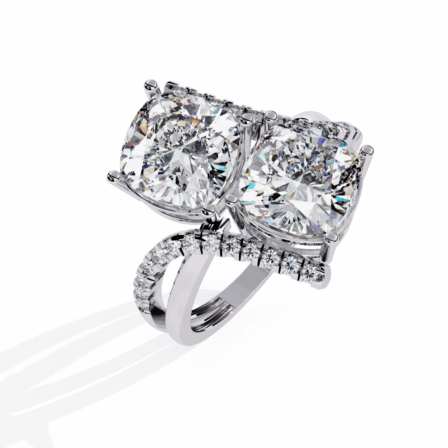 5 Carat Cushion Signature Wear Ring in Moissanite | House of Estara