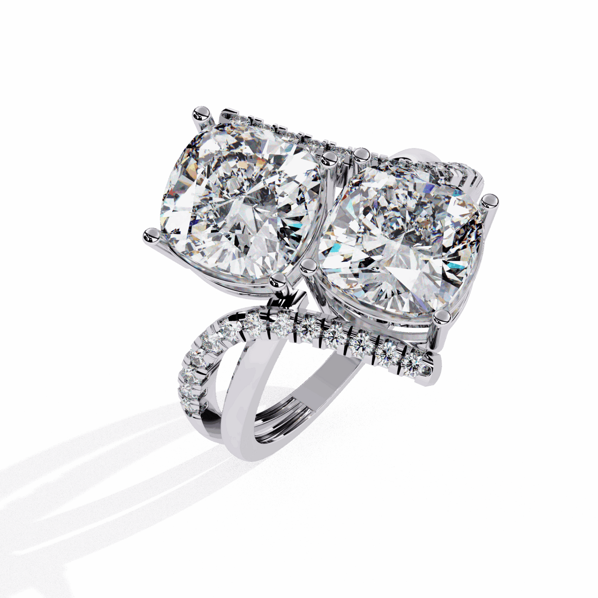 5 Carat Cushion Signature Wear Ring in Moissanite | House of Estara