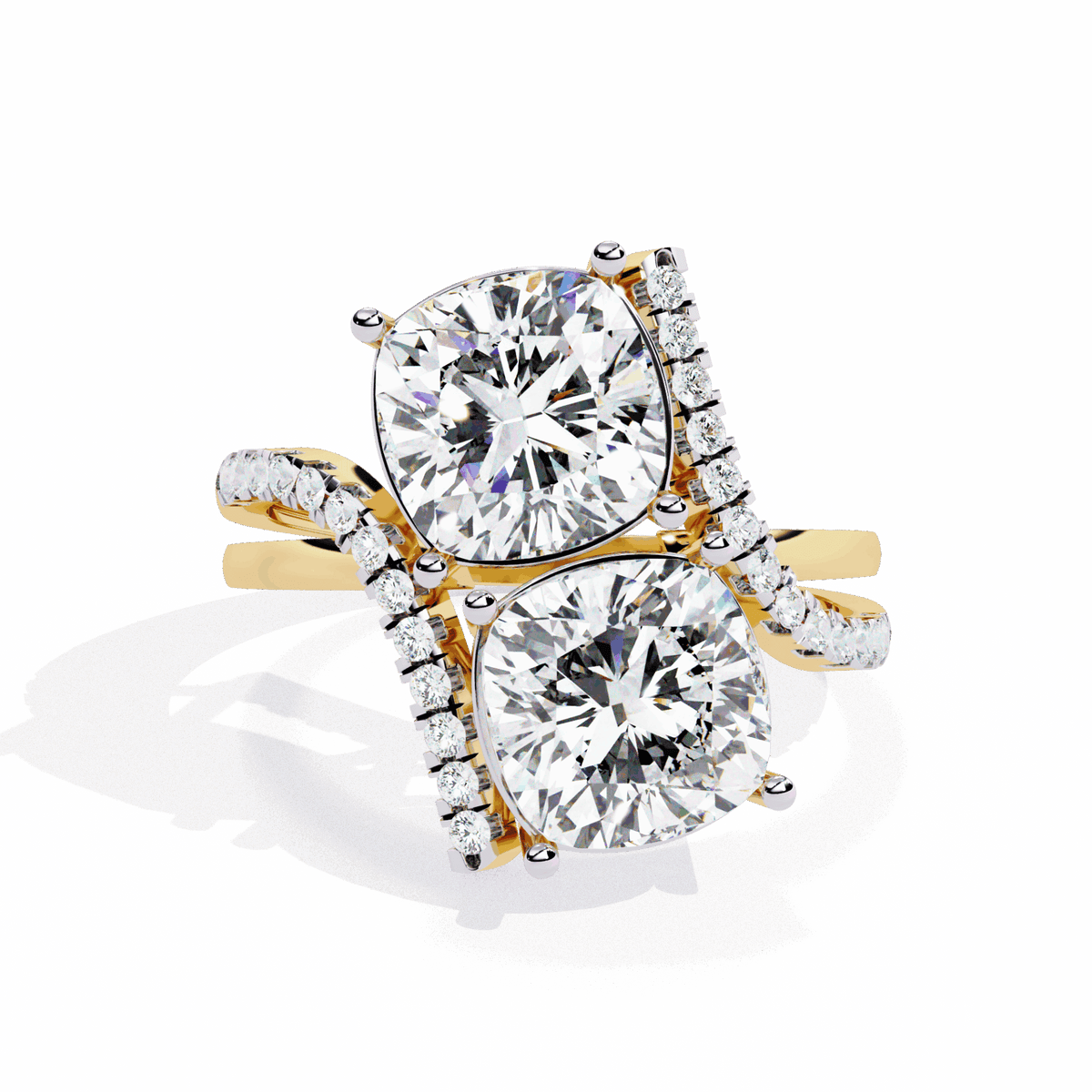 5 Carat Cushion Signature Wear Ring in Moissanite | House of Estara