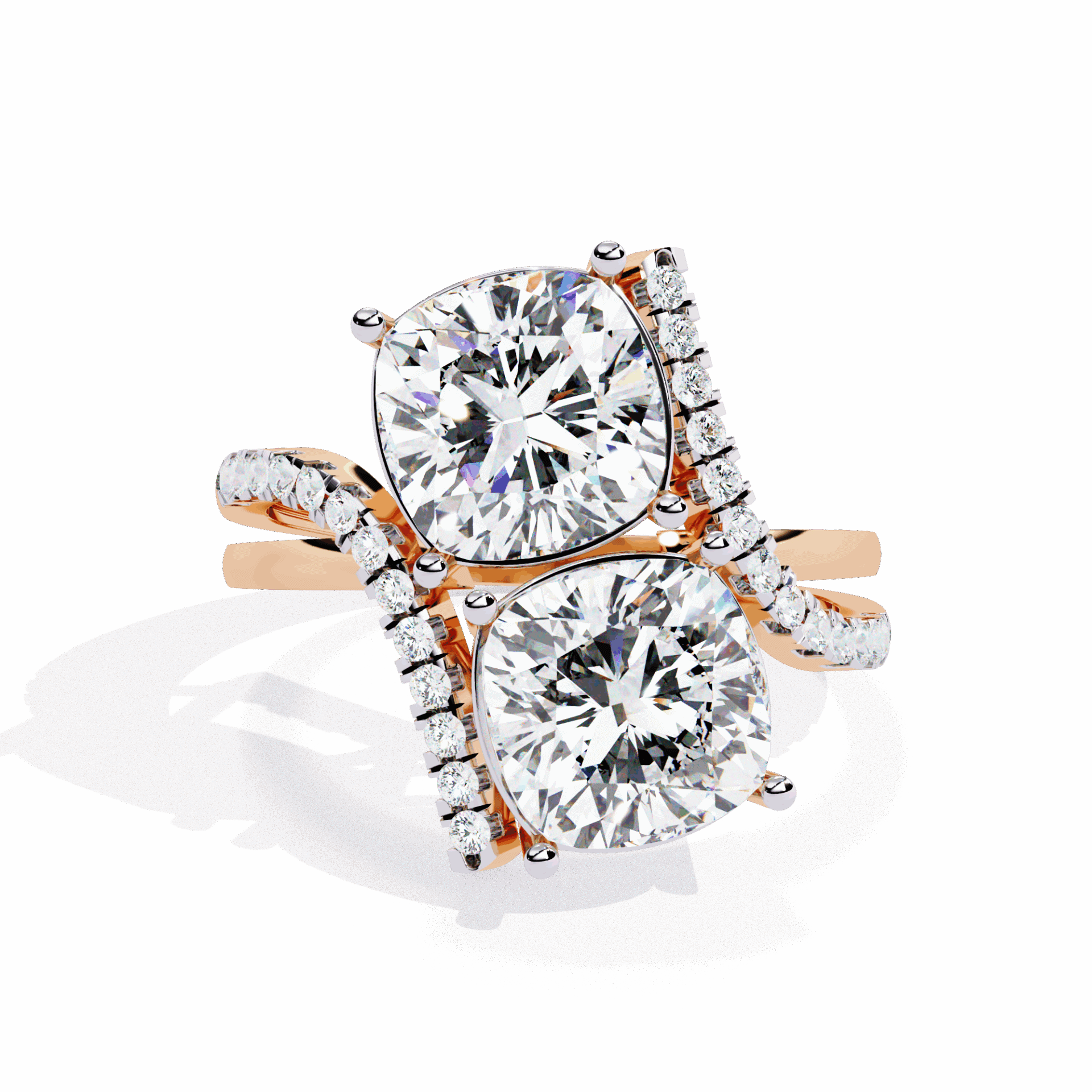 5 Carat Cushion Signature Wear Ring in Moissanite | House of Estara