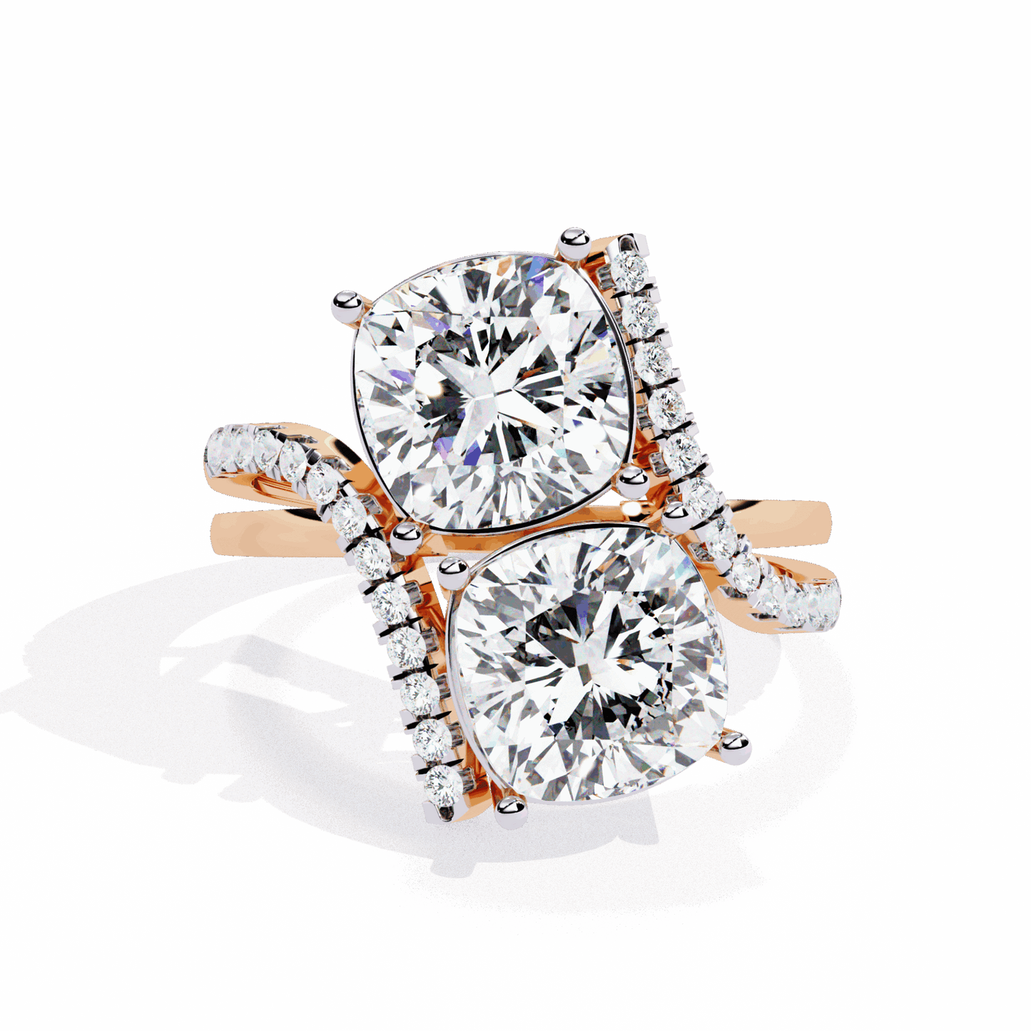 5 Carat Cushion Signature Wear Ring in Moissanite | House of Estara