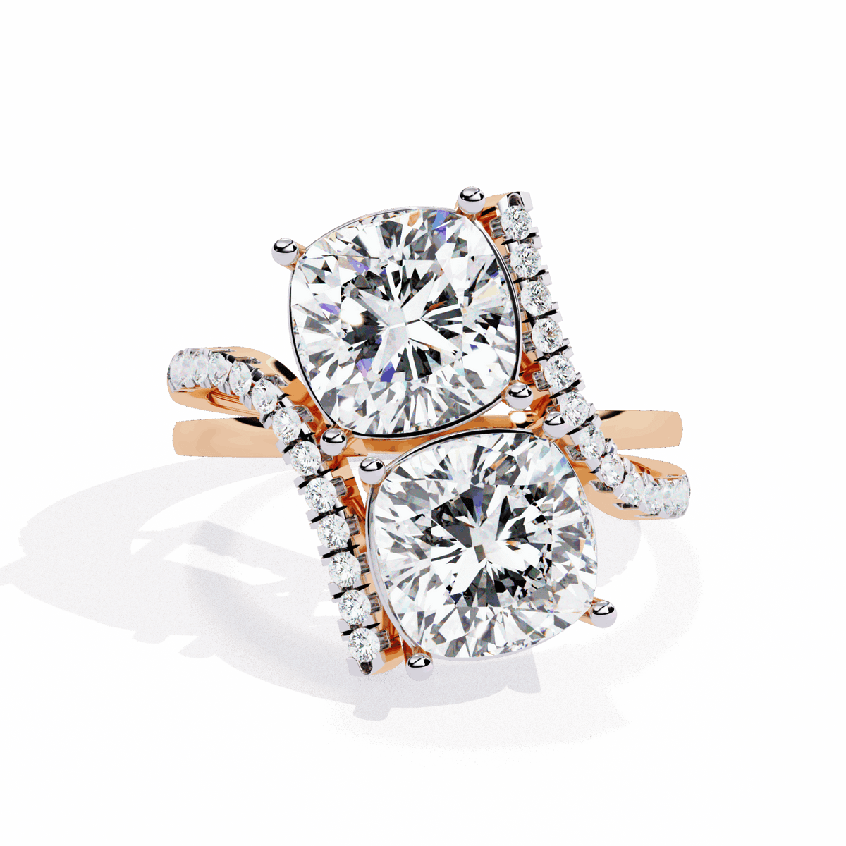 5 Carat Cushion Signature Wear Ring in Moissanite | House of Estara