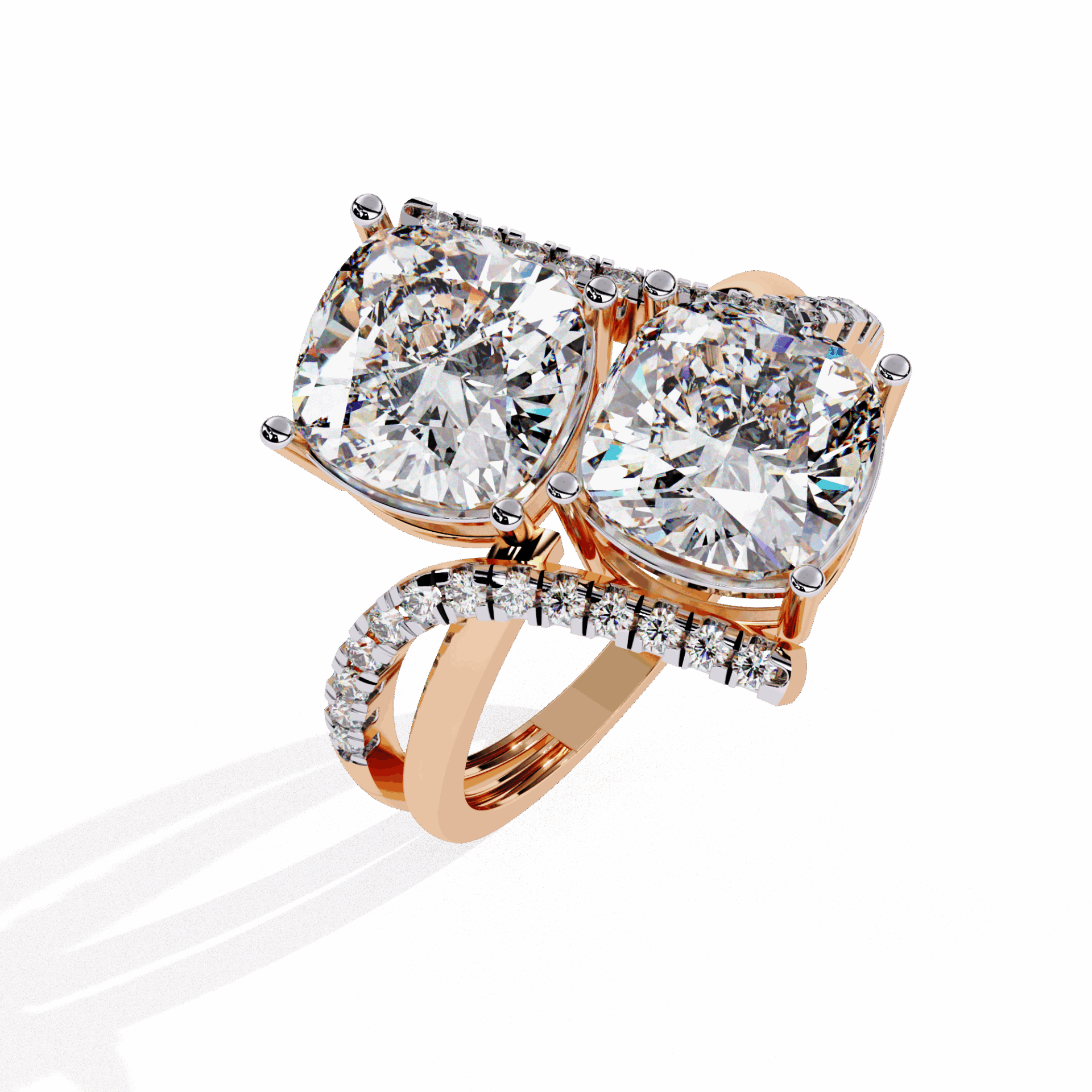 5 Carat Cushion Signature Wear Ring in Moissanite | House of Estara