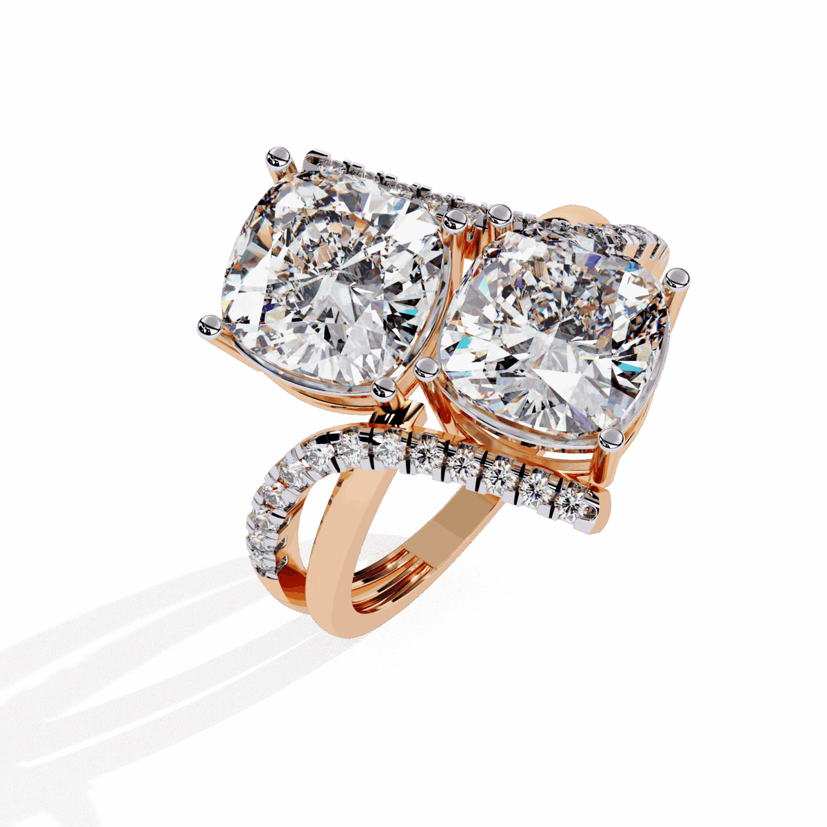 5 Carat Cushion Signature Wear Ring in Moissanite | House of Estara