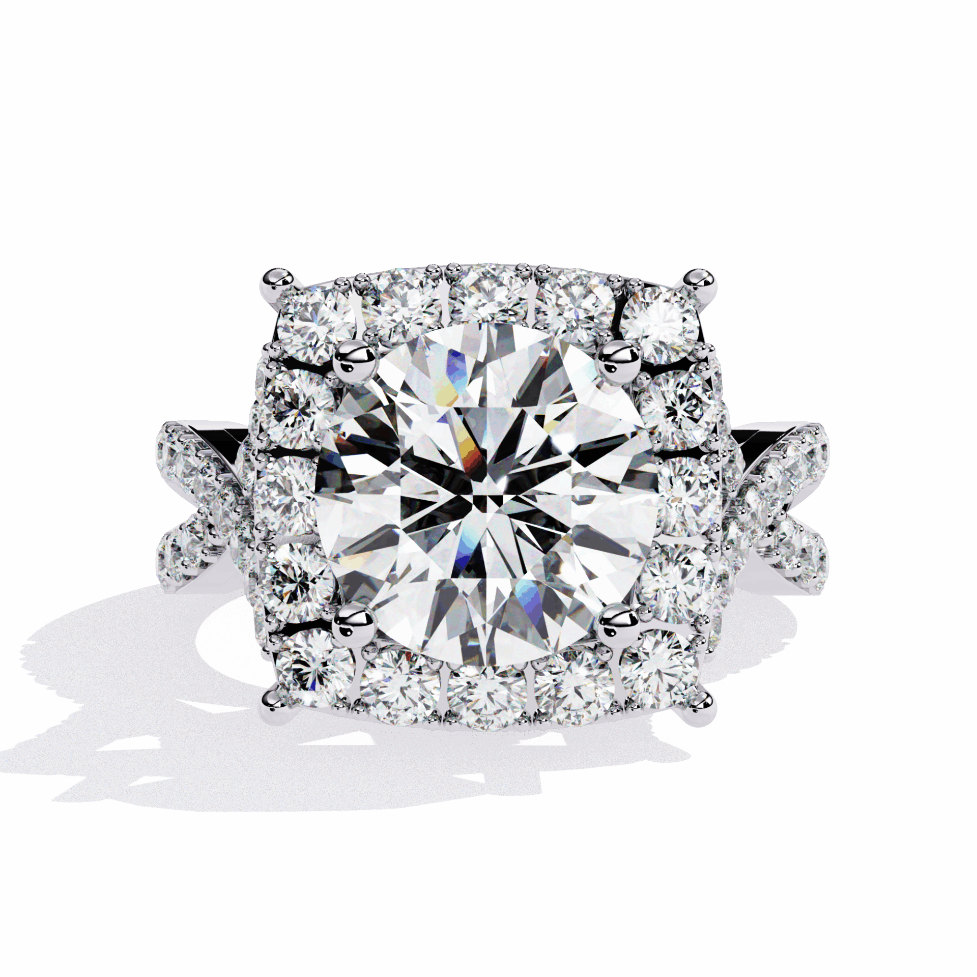3.5 Carat Round Day and Night Ring in Moissanite | House of Estara