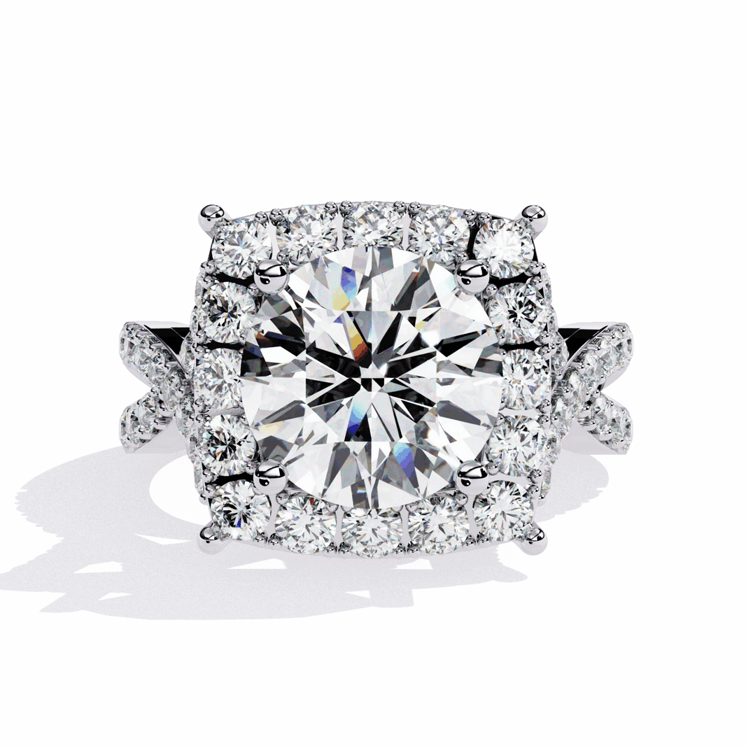 3.5 Carat Round Day and Night Ring in Moissanite | House of Estara