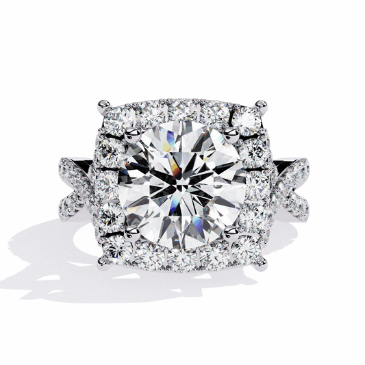 3.5 Carat Round Day and Night Ring in Moissanite | House of Estara