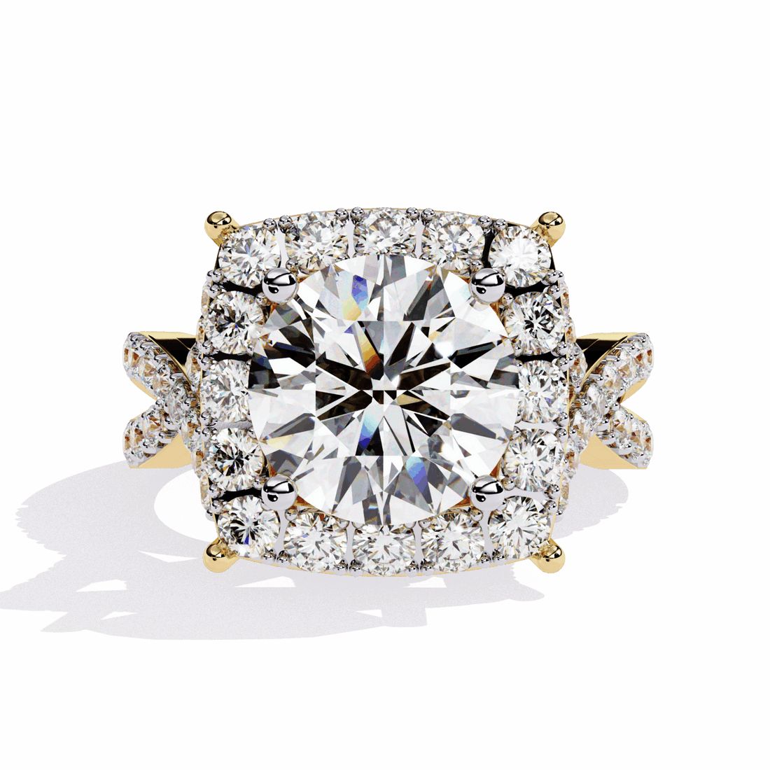 3.5 Carat Round Day and Night Ring in Moissanite | House of Estara