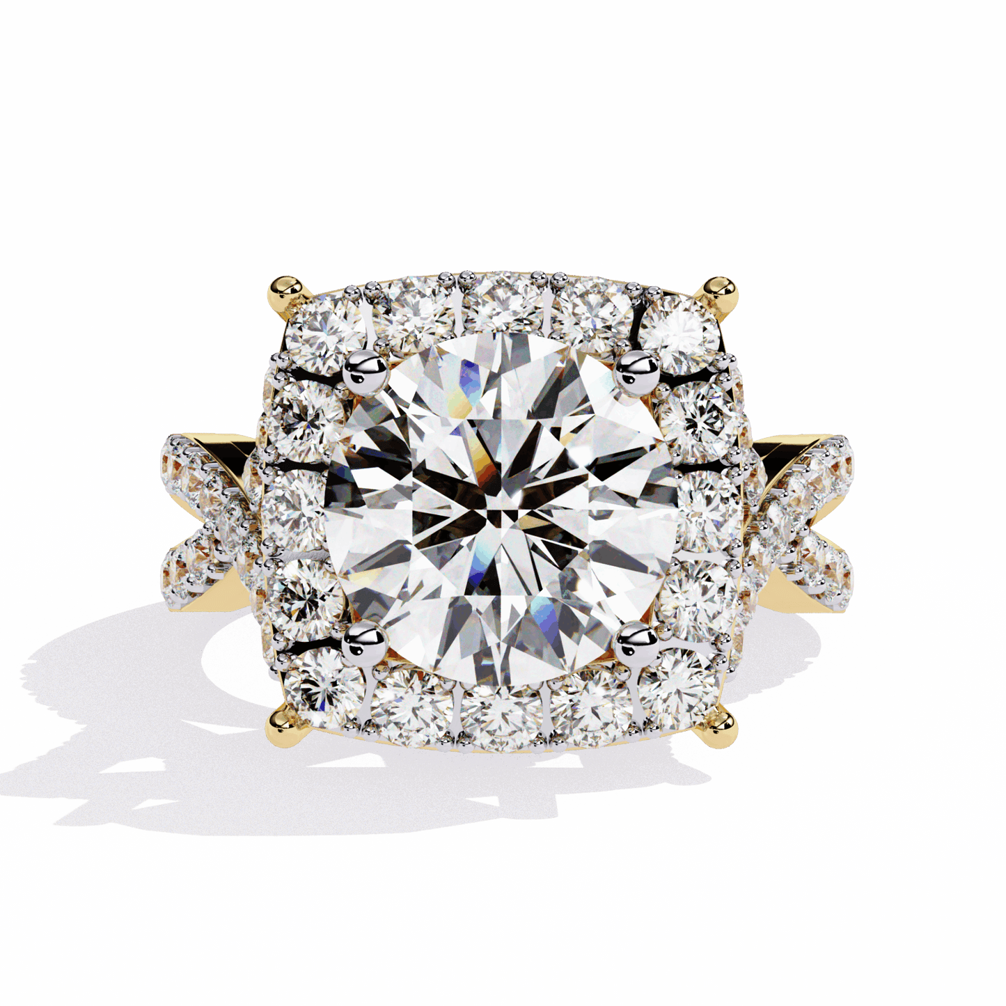 3.5 Carat Round Day and Night Ring in Moissanite | House of Estara