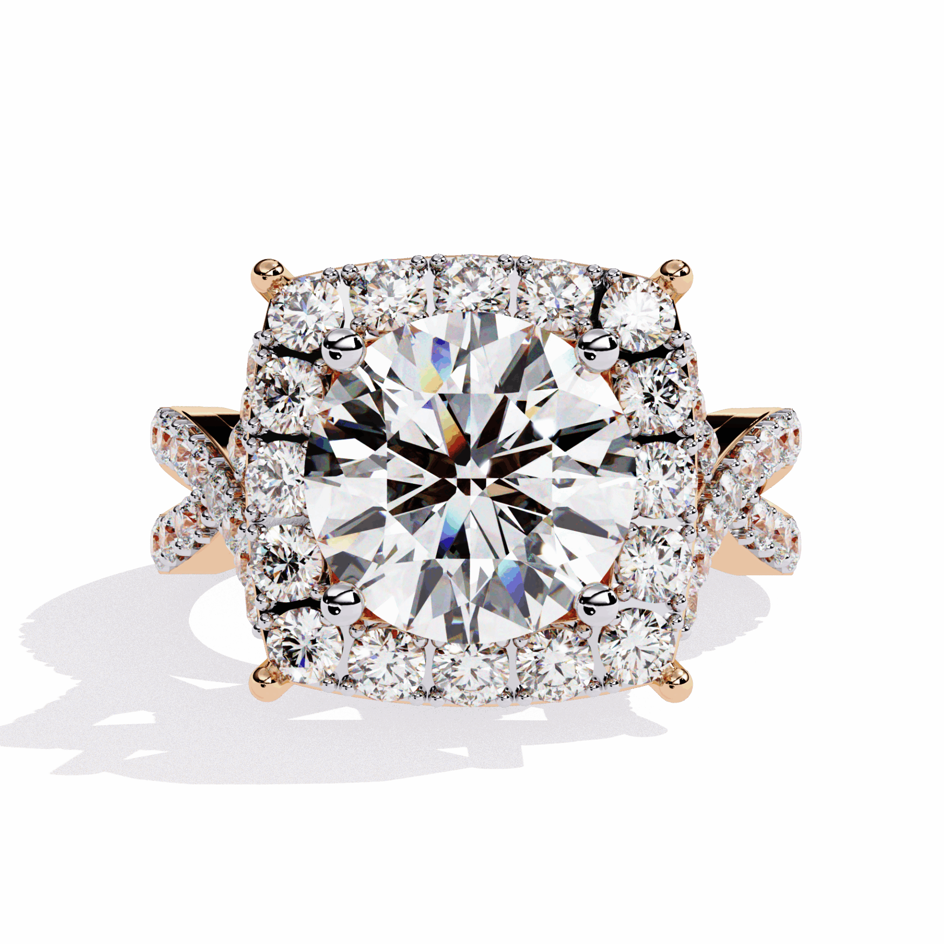 3.5 Carat Round Day and Night Ring in Moissanite | House of Estara