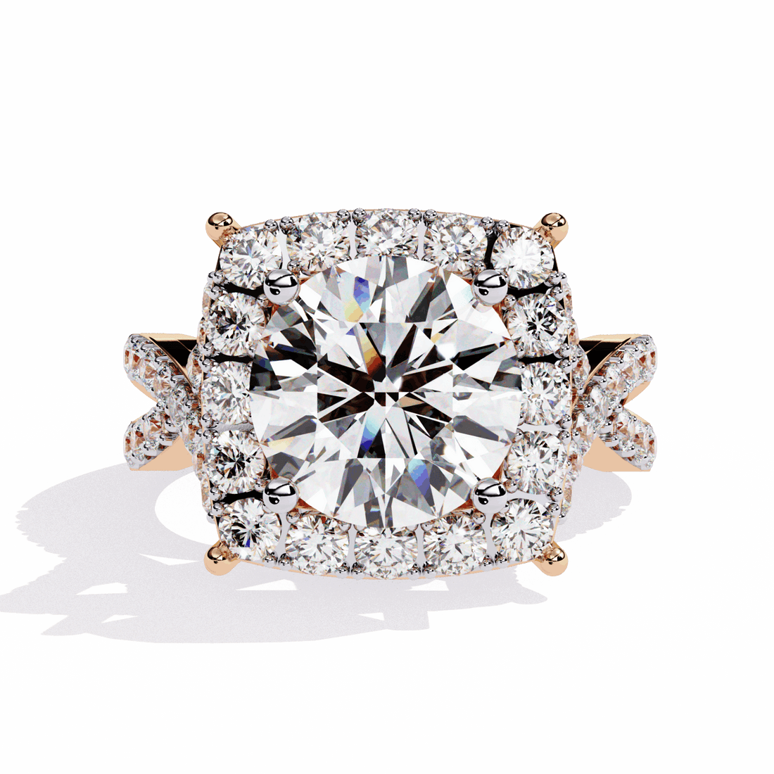 3.5 Carat Round Day and Night Ring in Moissanite | House of Estara