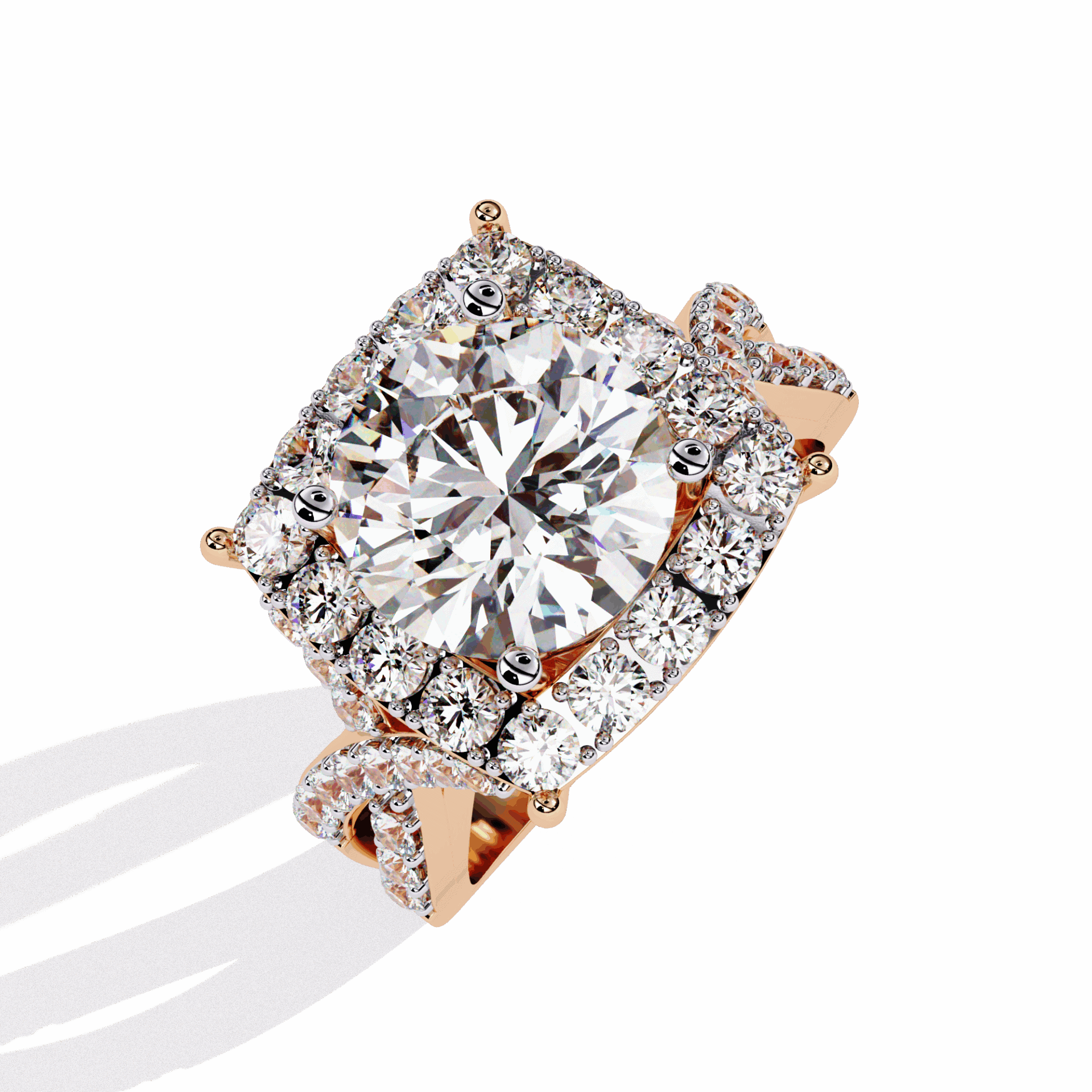 3.5 Carat Round Day and Night Ring in Moissanite | House of Estara