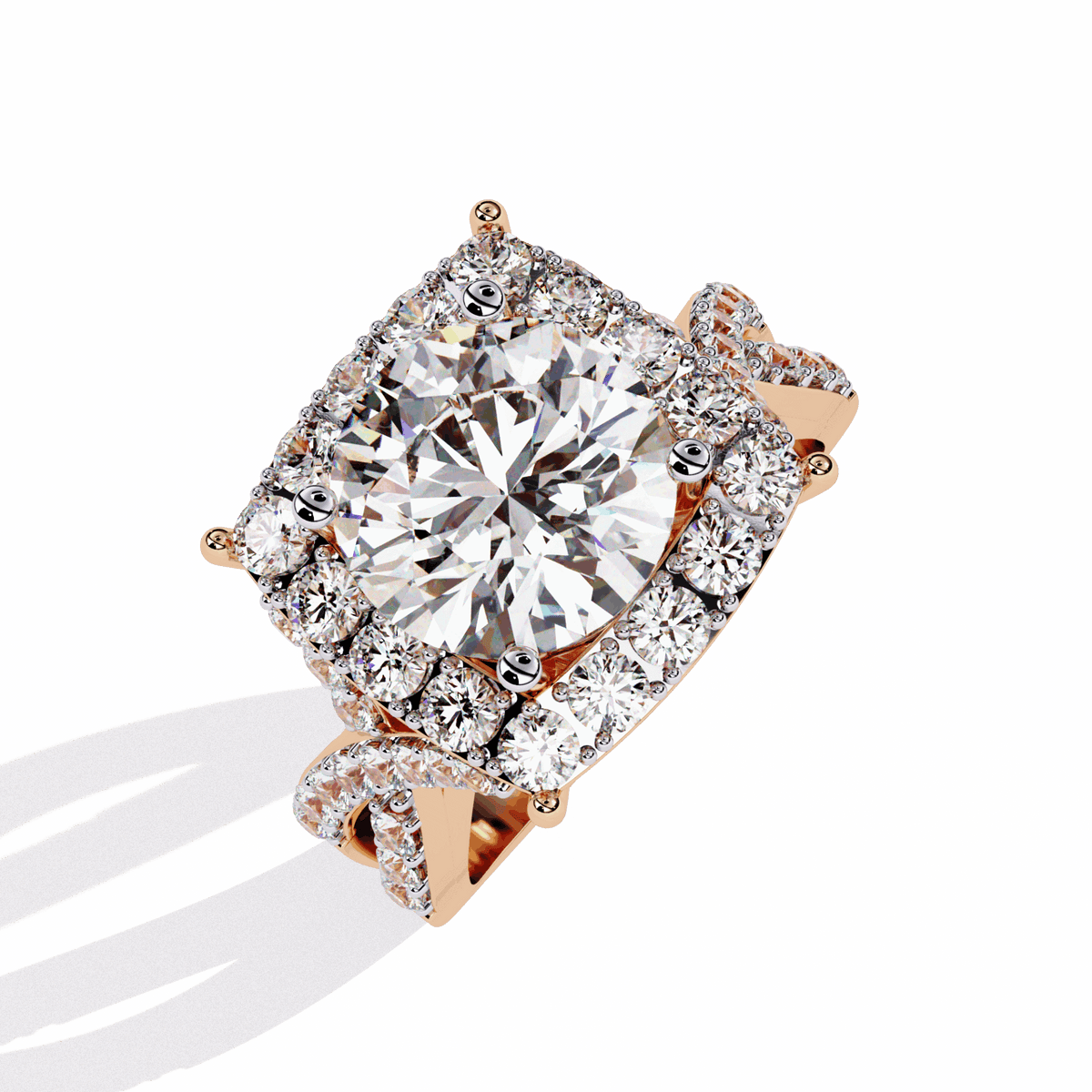 3.5 Carat Round Day and Night Ring in Moissanite | House of Estara