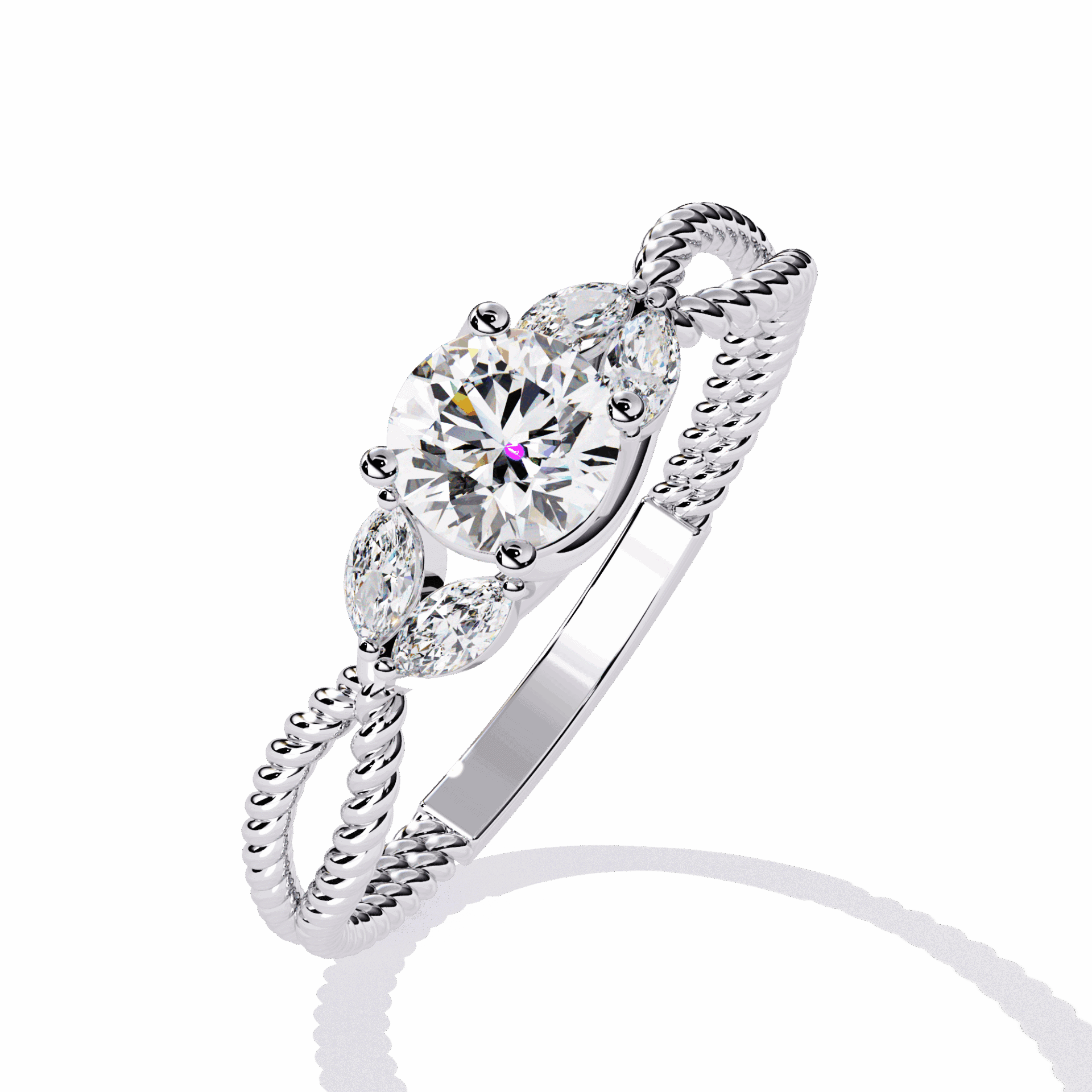 0.5 Carat Round Twilight Band in Moissanite | House of Estara