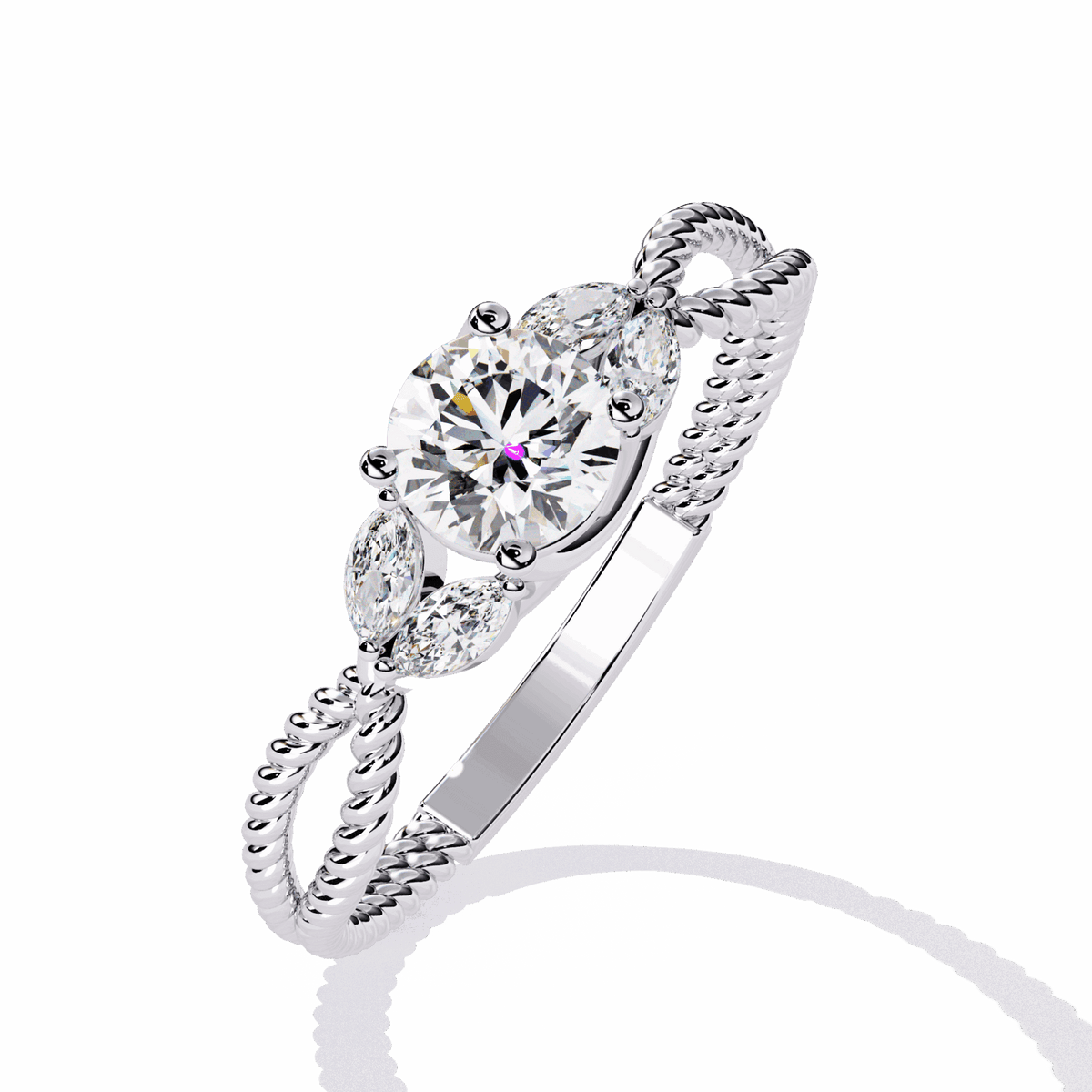 0.5 Carat Round Twilight Band in Moissanite | House of Estara