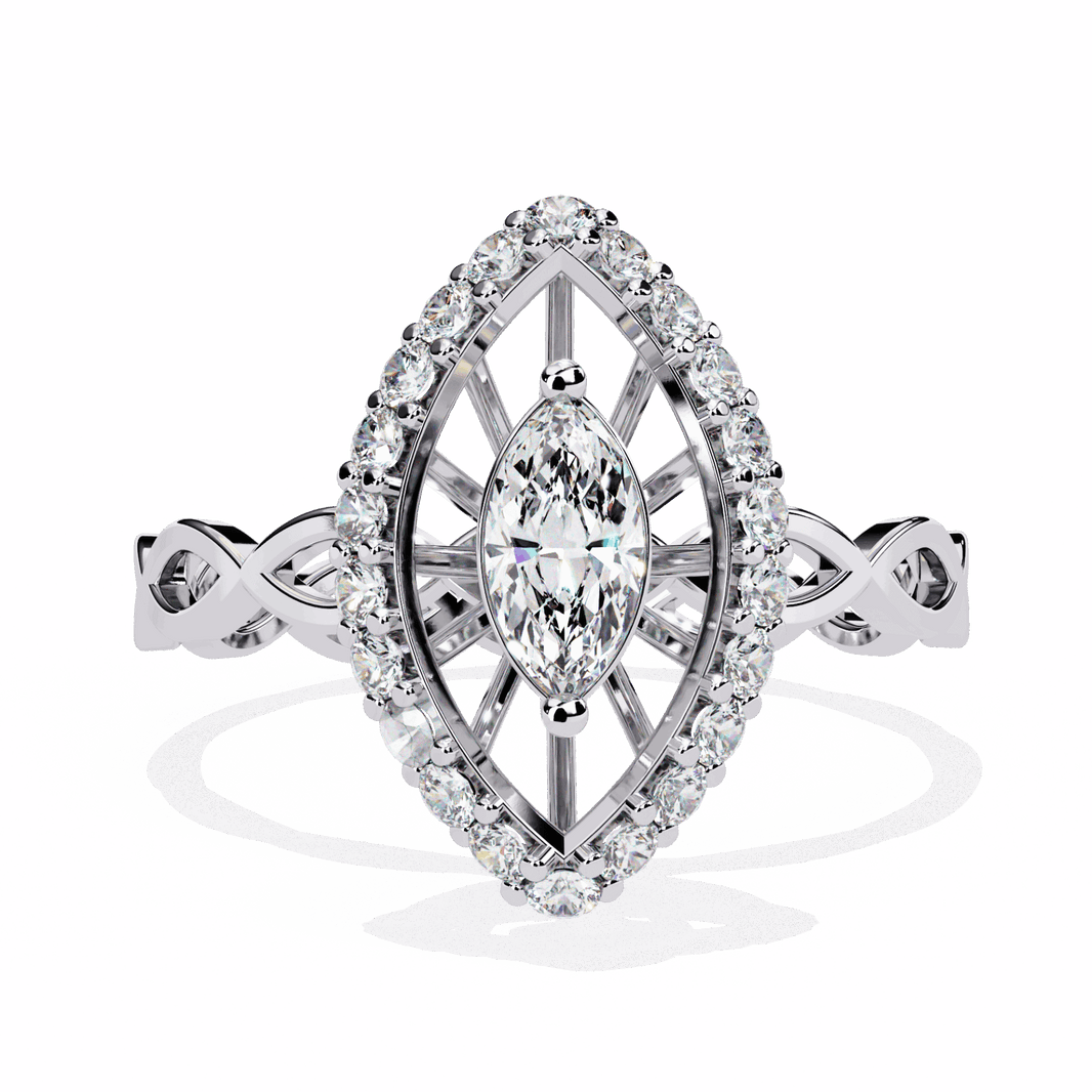 0.5 Carat Marquise Refined Everyday Look Ring in Moissanite | House of Estara