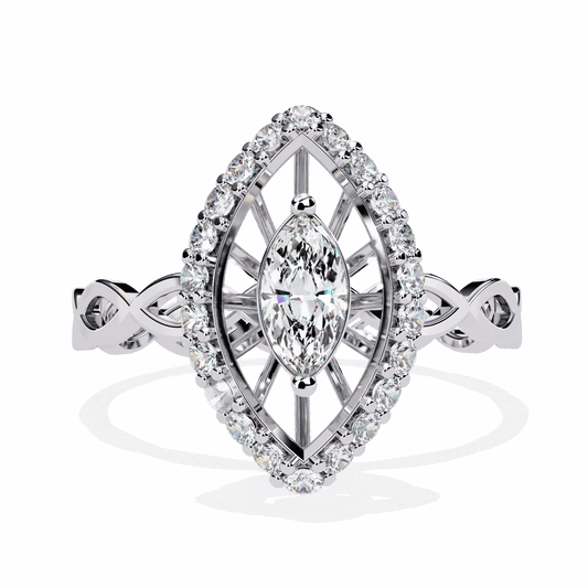 0.5 Carat Marquise Refined Everyday Look Ring in Moissanite | House of Estara