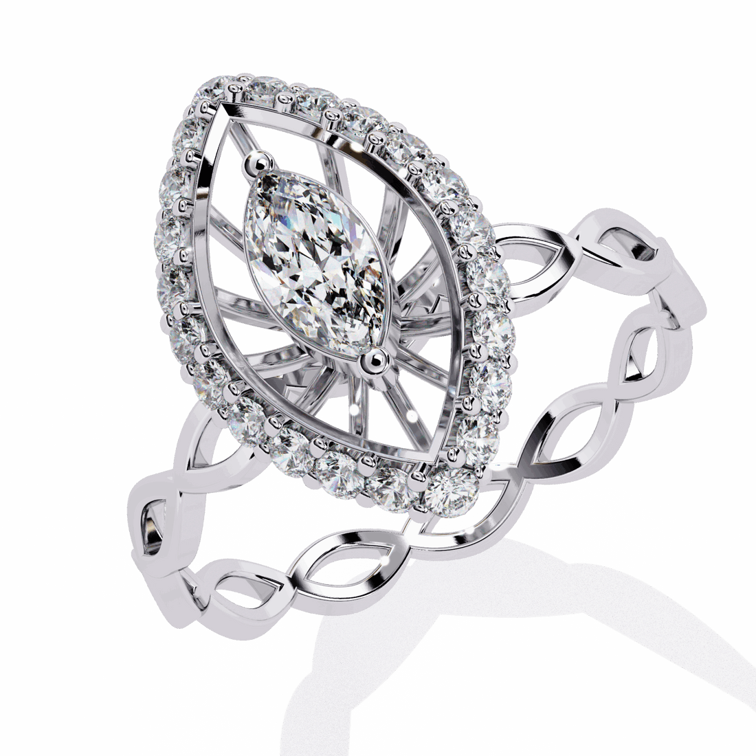 0.5 Carat Marquise Refined Everyday Look Ring in Moissanite | House of Estara