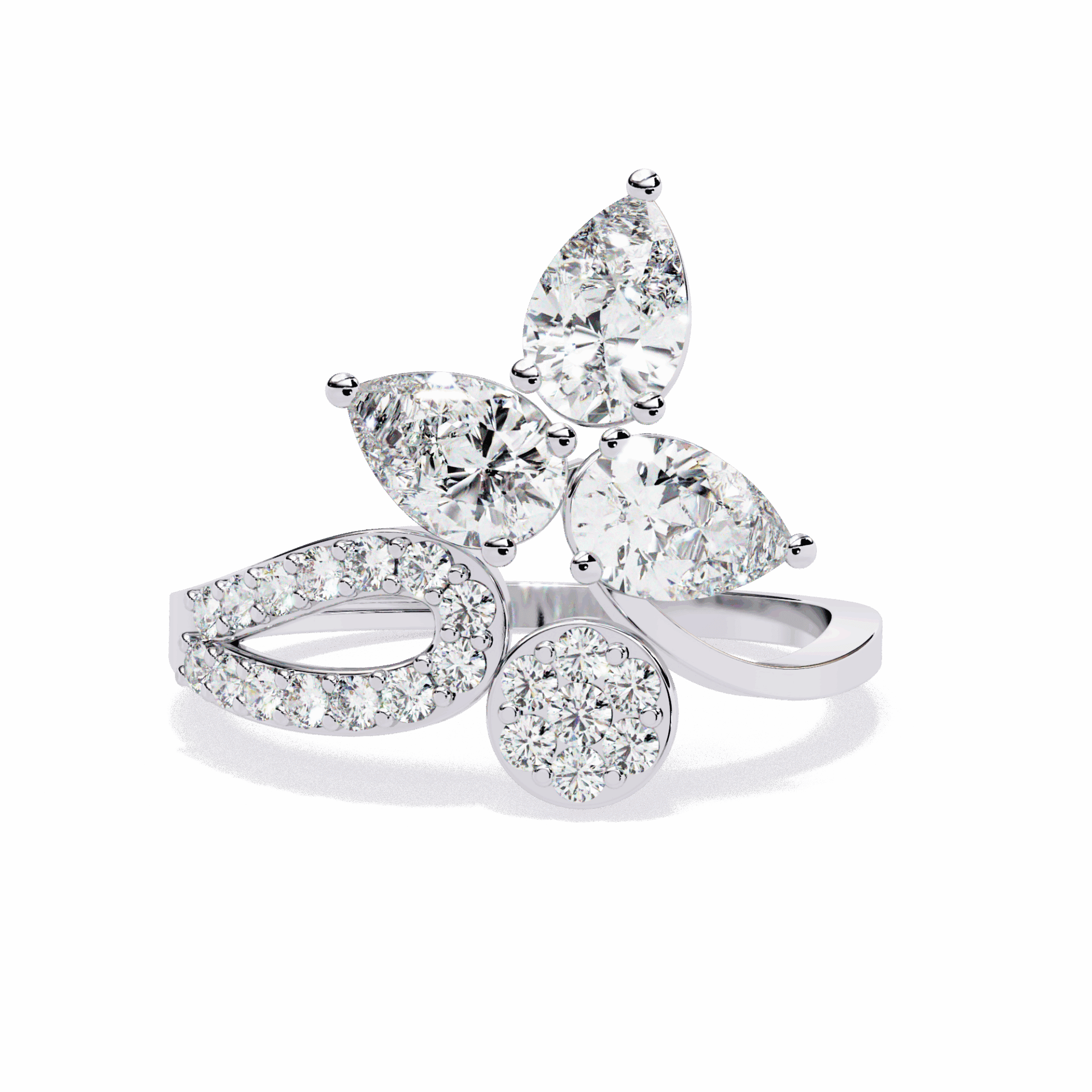 1.25 Carat Pear Day and Night Ring in Moissanite | House of Estara