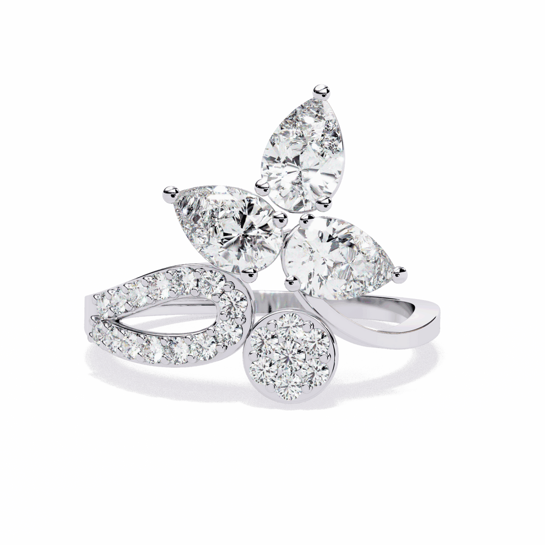 1.25 Carat Pear Day and Night Ring in Moissanite | House of Estara