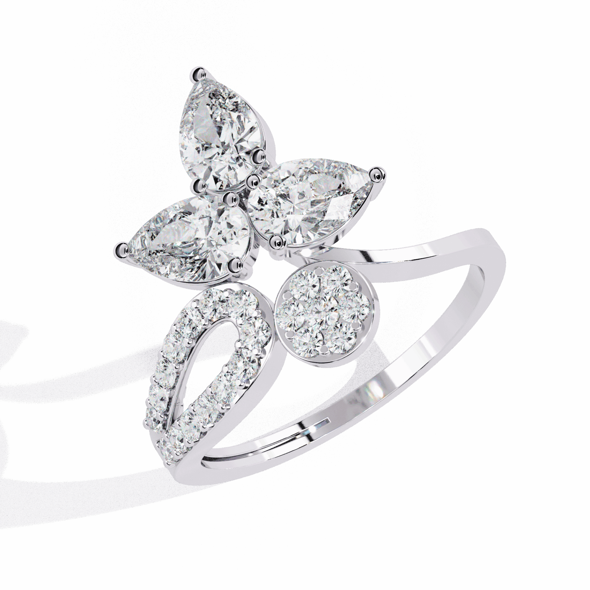 1.25 Carat Pear Day and Night Ring in Moissanite | House of Estara