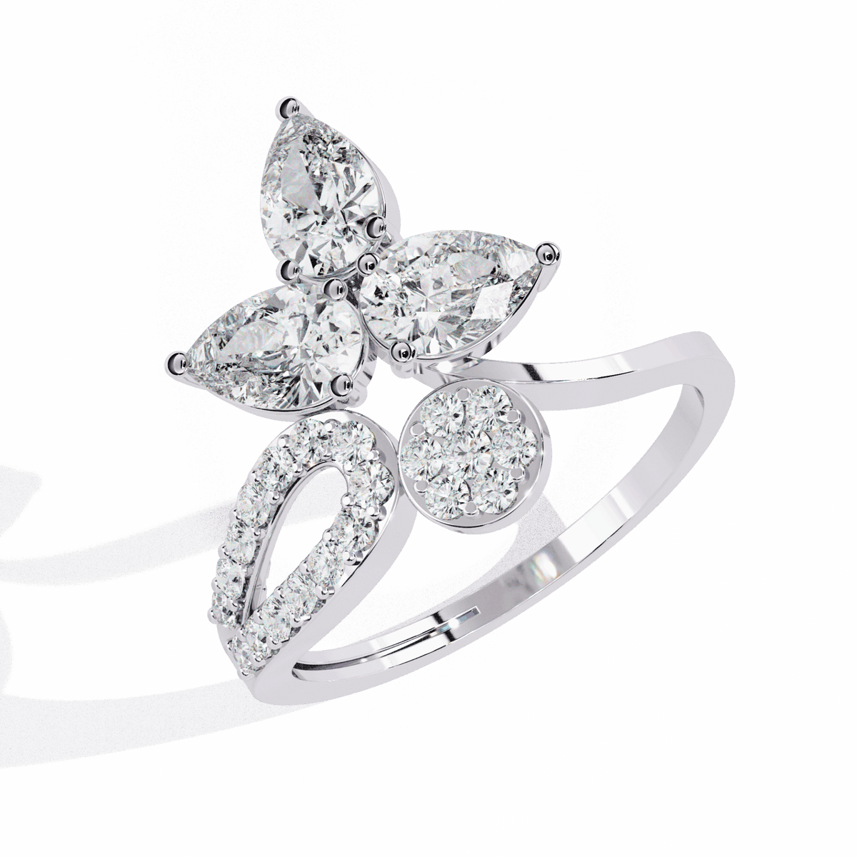 1.25 Carat Pear Day and Night Ring in Moissanite | House of Estara
