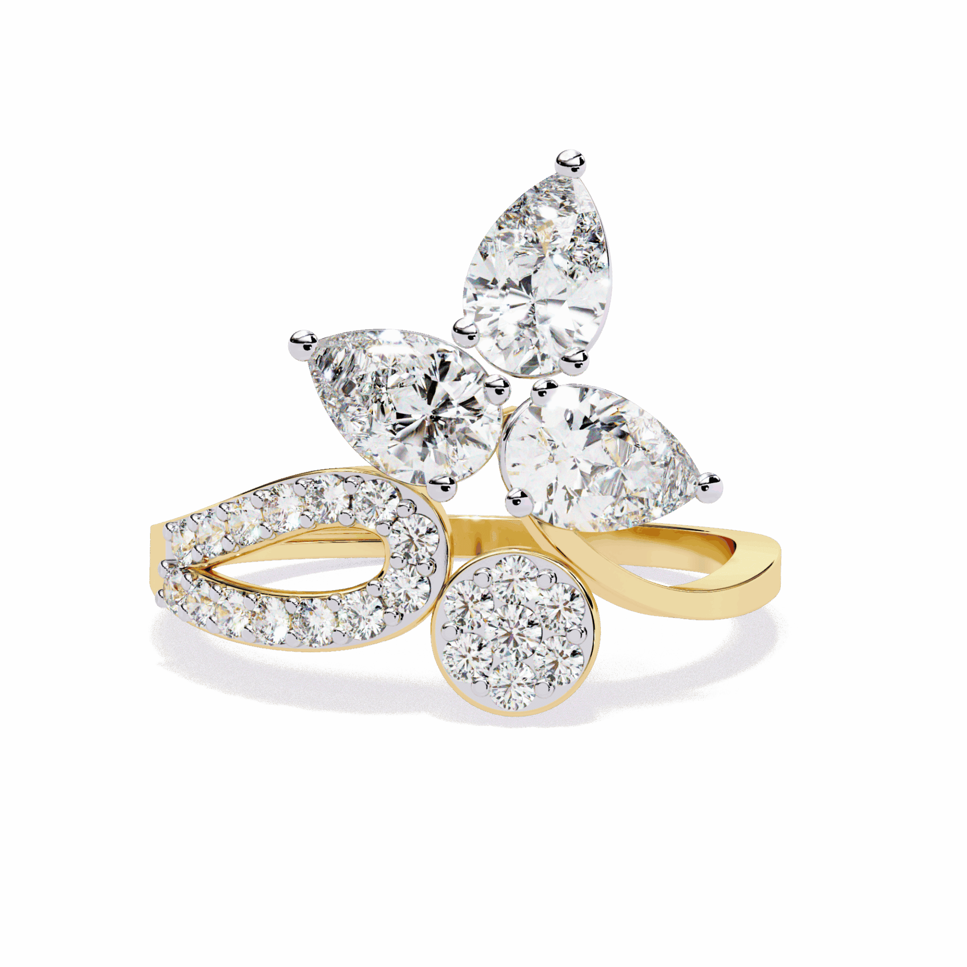 1.25 Carat Pear Day and Night Ring in Moissanite | House of Estara