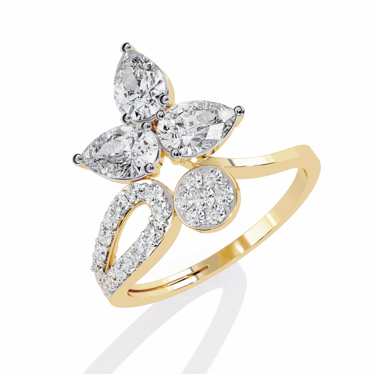 1.25 Carat Pear Day and Night Ring in Moissanite | House of Estara