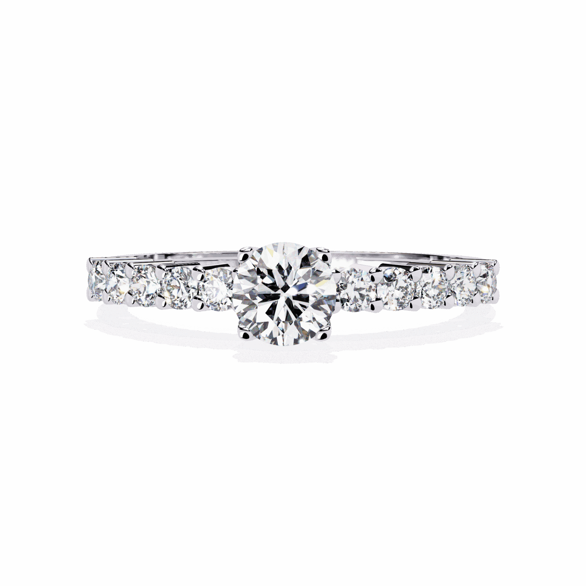 0.75 Carat Round Classic Solitaire Wedding Band in Moissanite | House of Estara