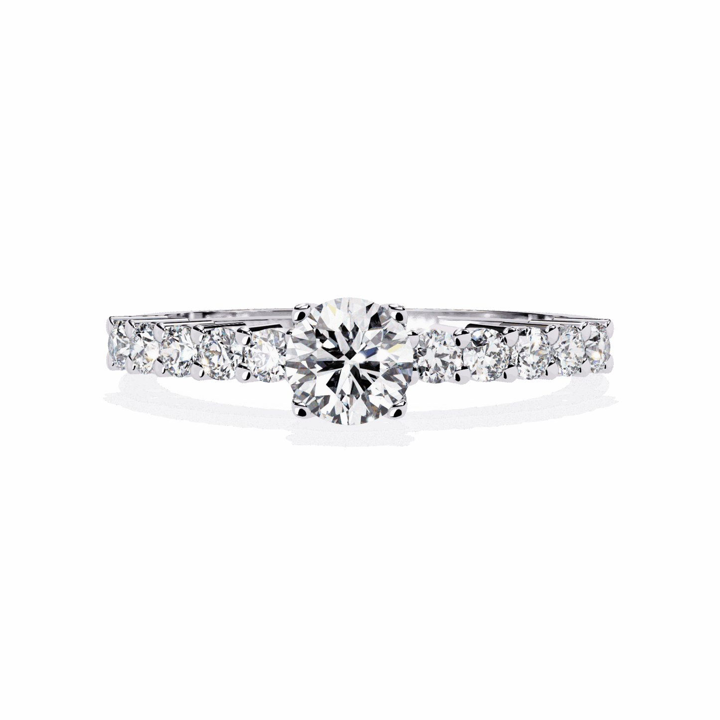 0.75 Carat Round Classic Solitaire Wedding Band in Moissanite | House of Estara