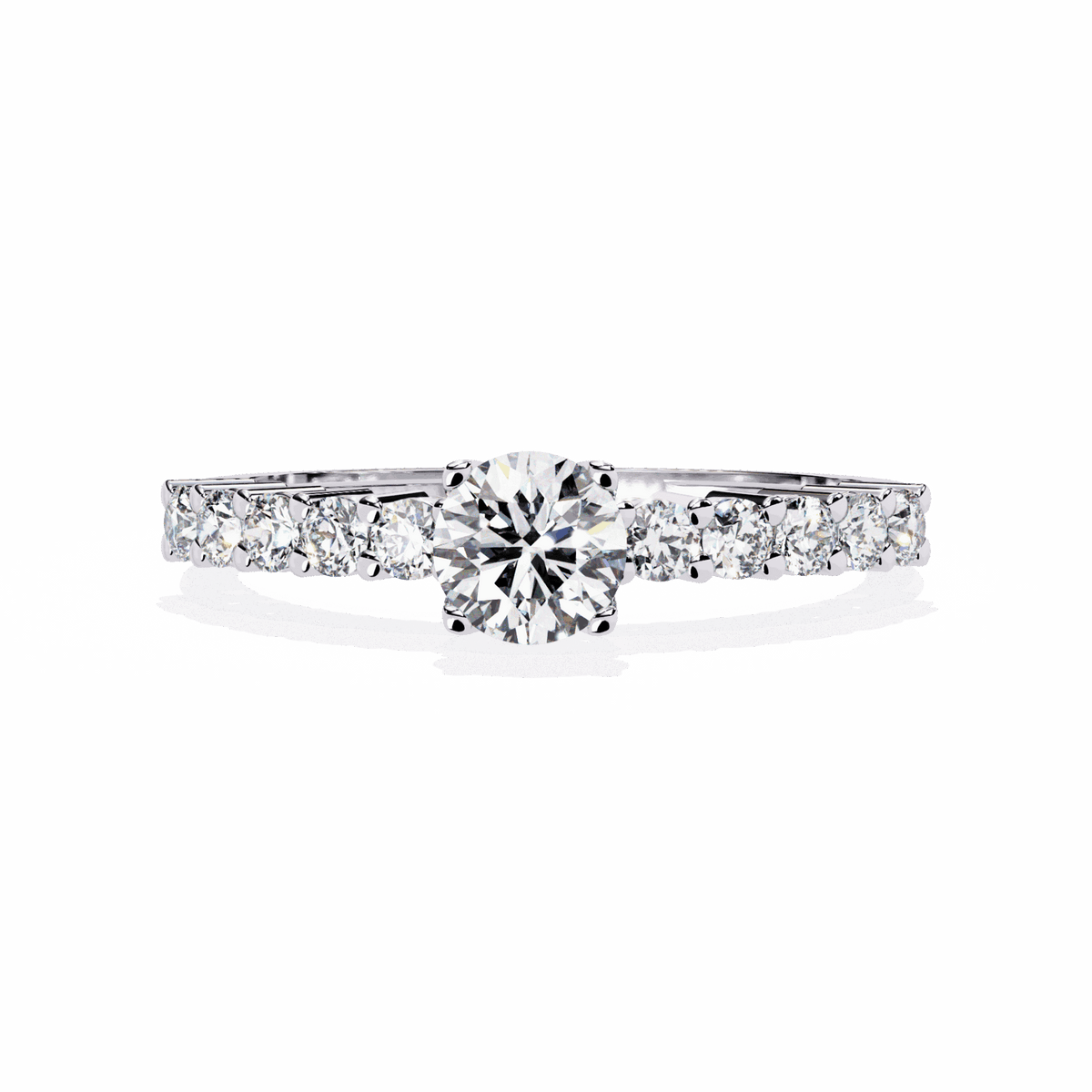 0.75 Carat Round Classic Solitaire Wedding Band in Moissanite | House of Estara
