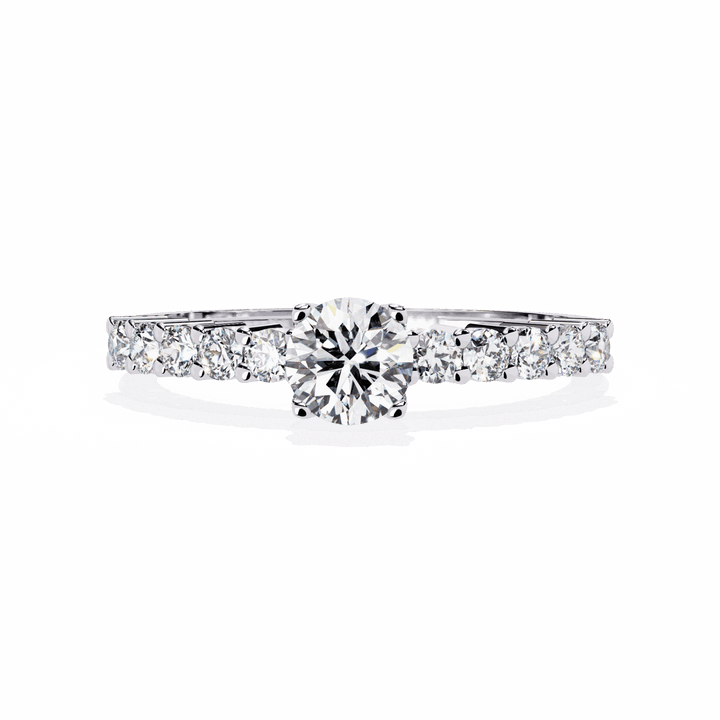 0.75 Carat Round Classic Solitaire Wedding Band in Moissanite | House of Estara