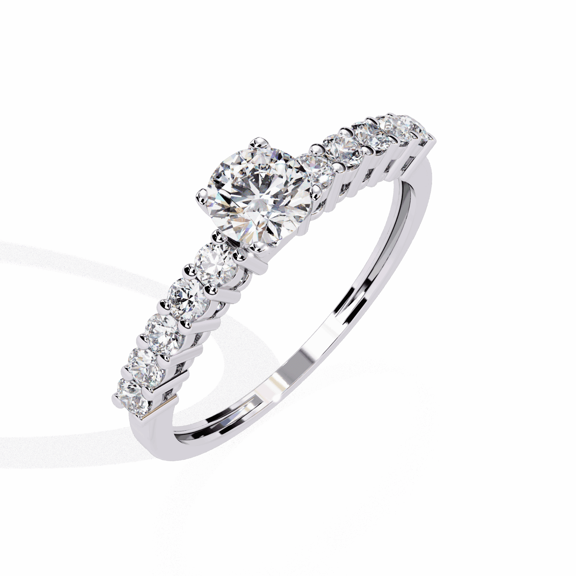 0.75 Carat Round Classic Solitaire Wedding Band in Moissanite | House of Estara