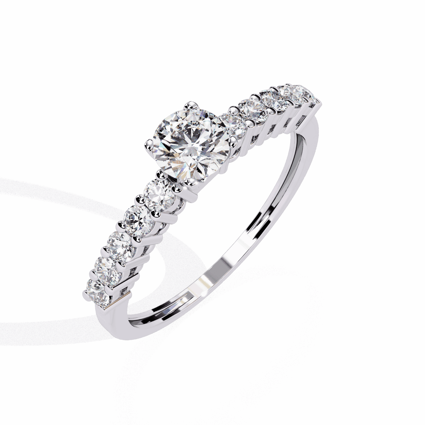 0.75 Carat Round Classic Solitaire Wedding Band in Moissanite | House of Estara