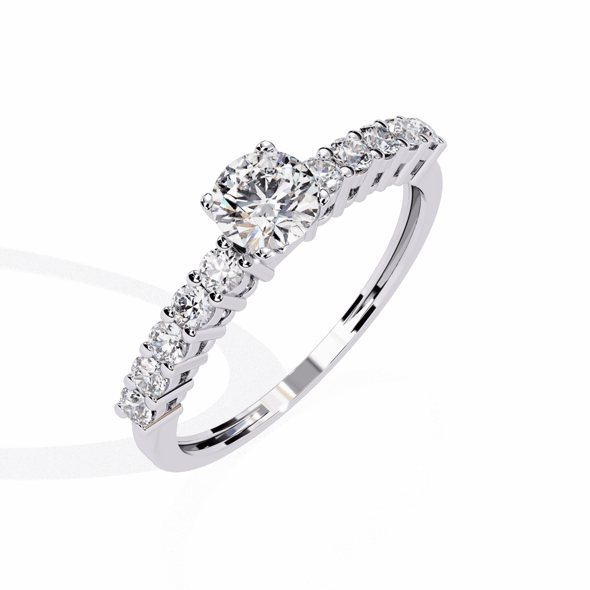0.75 Carat Round Classic Solitaire Wedding Band in Moissanite | House of Estara
