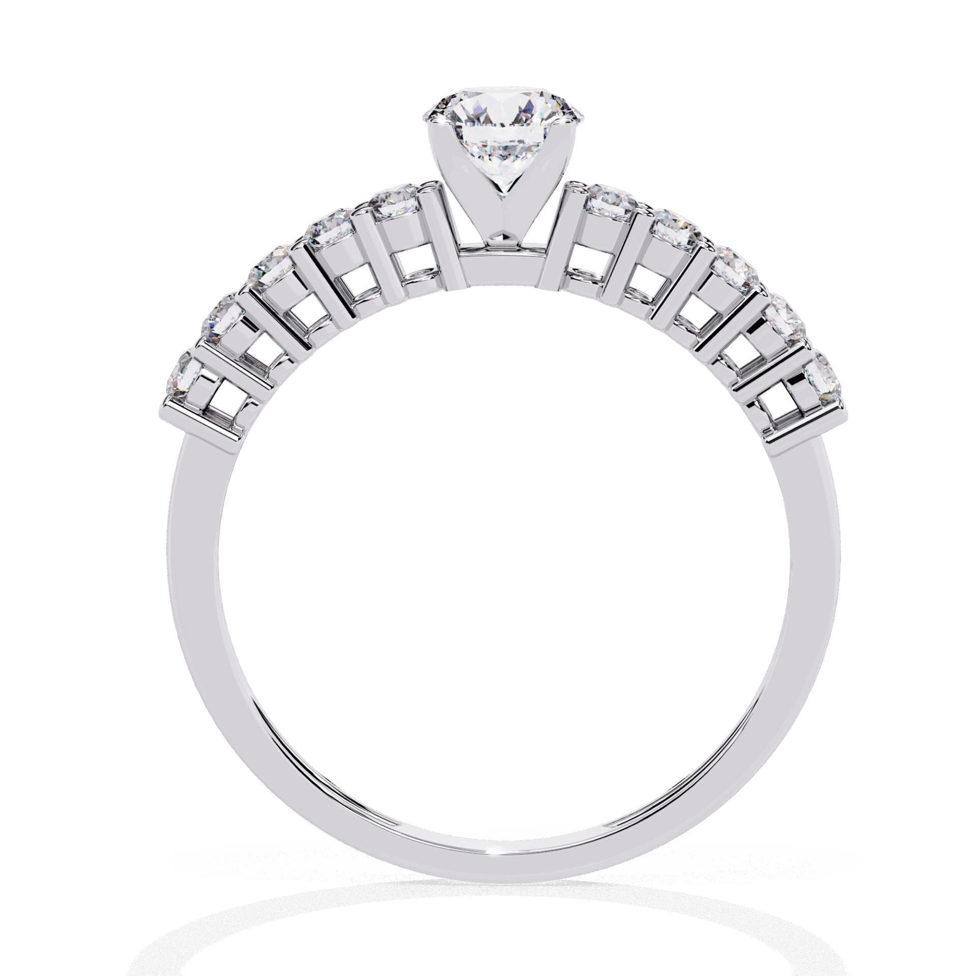 0.75 Carat Round Classic Solitaire Wedding Band in Moissanite | House of Estara