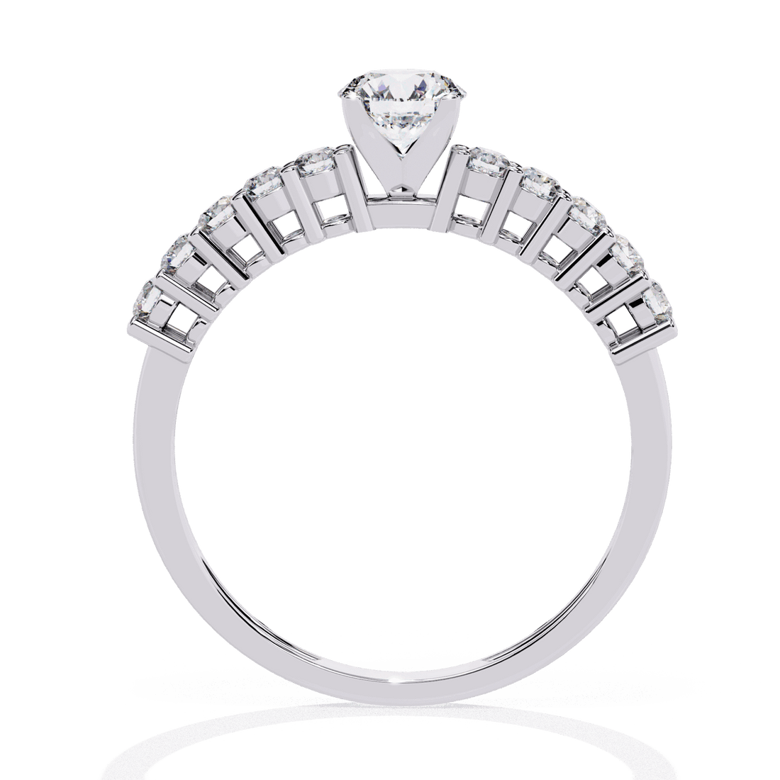 0.75 Carat Round Classic Solitaire Wedding Band in Moissanite | House of Estara