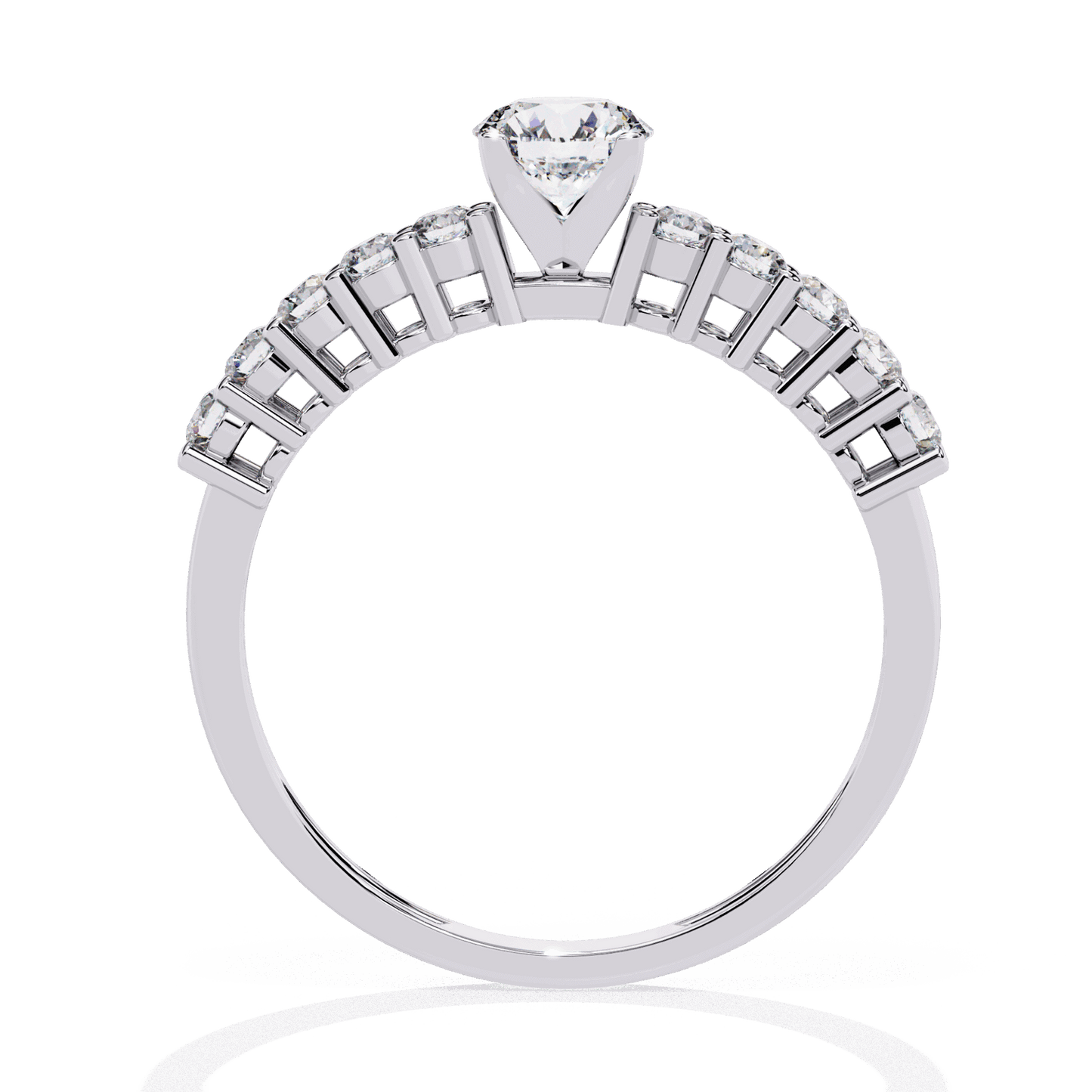 0.75 Carat Round Classic Solitaire Wedding Band in Moissanite | House of Estara