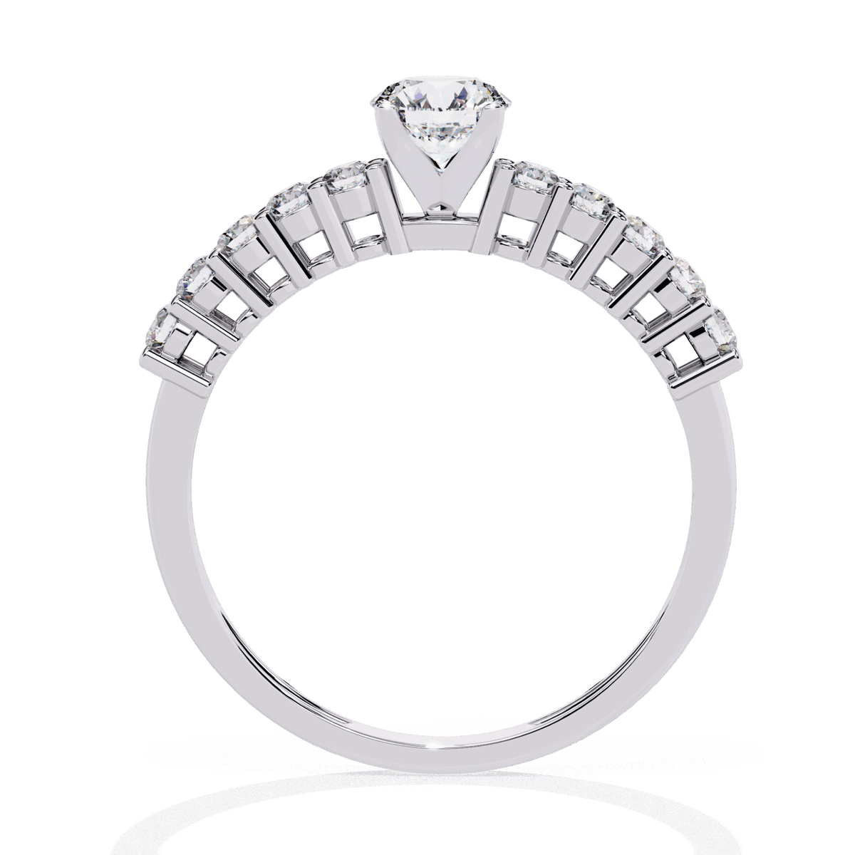0.75 Carat Round Classic Solitaire Wedding Band in Moissanite | House of Estara