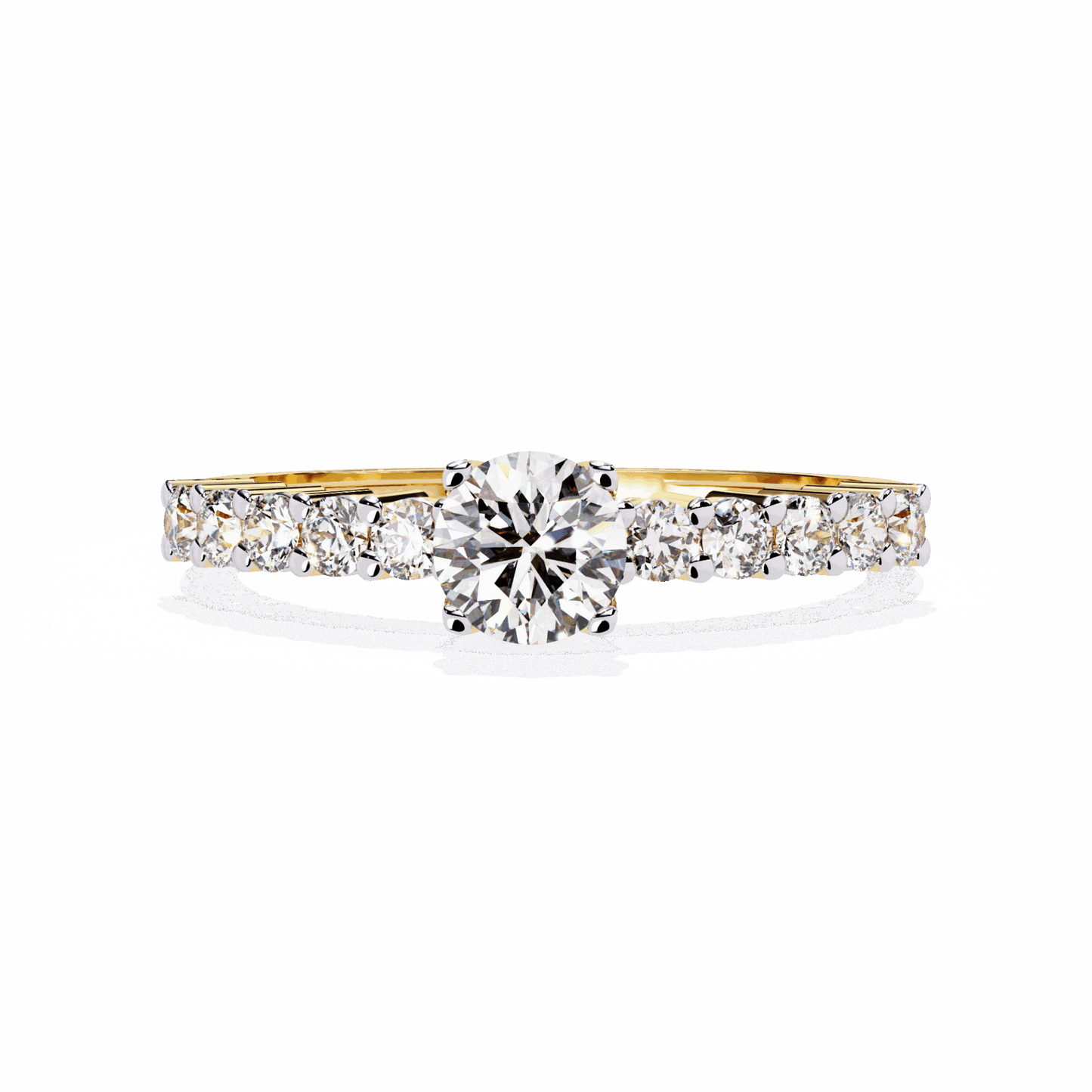 0.75 Carat Round Classic Solitaire Wedding Band in Moissanite | House of Estara