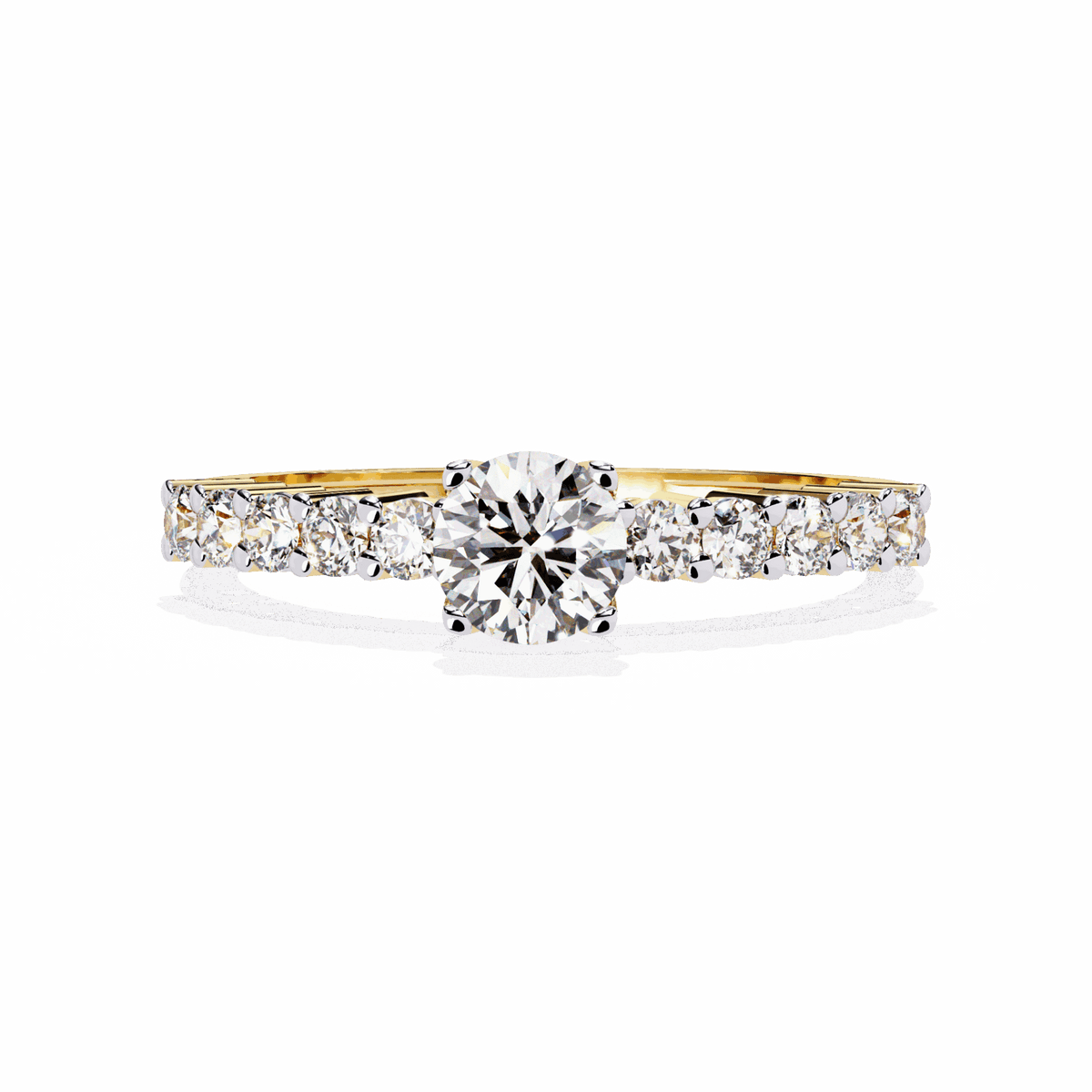 0.75 Carat Round Classic Solitaire Wedding Band in Moissanite | House of Estara