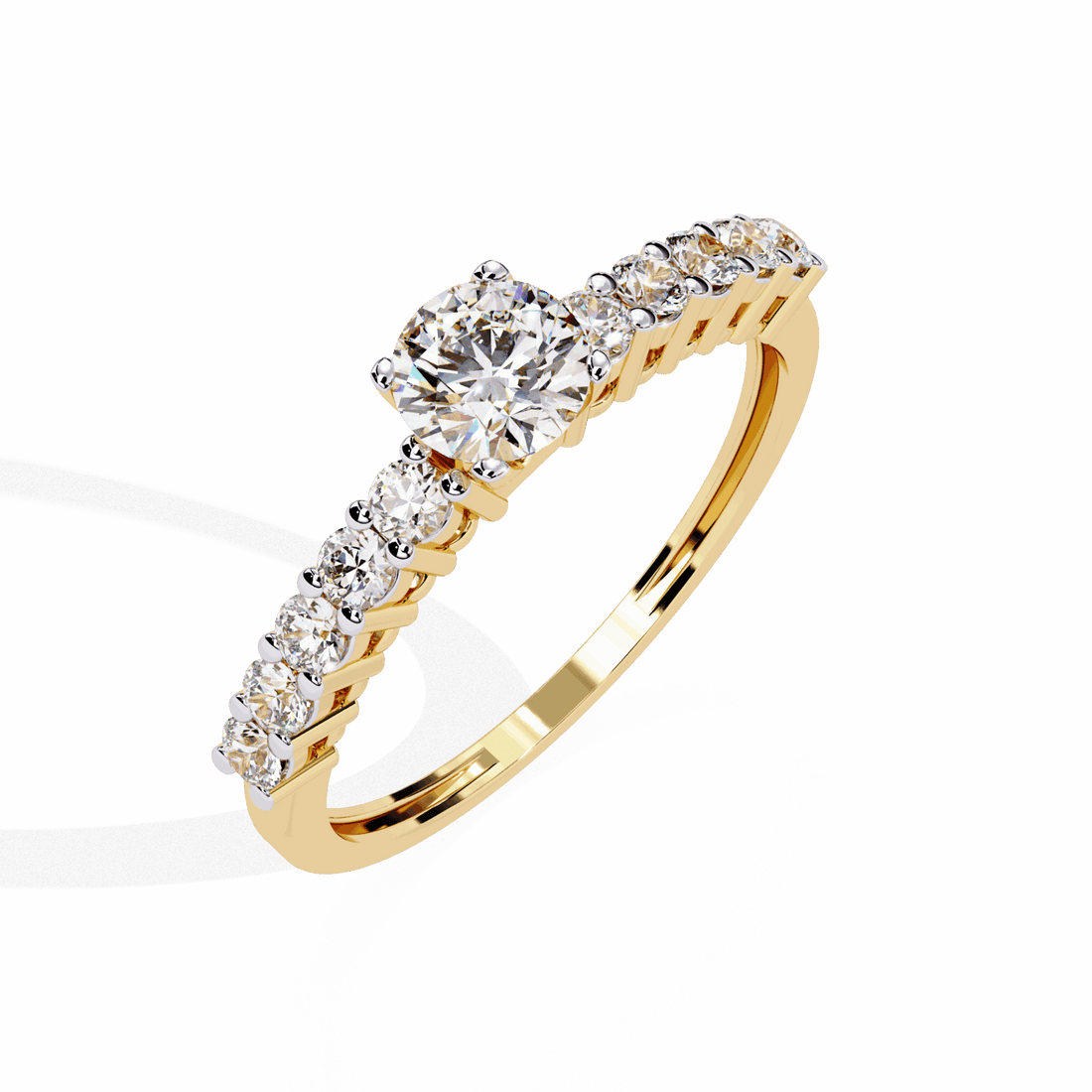 0.75 Carat Round Classic Solitaire Wedding Band in Moissanite | House of Estara