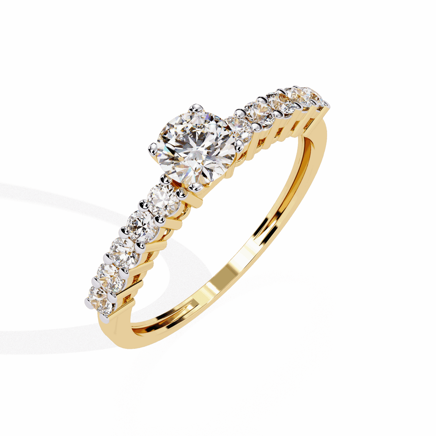 0.75 Carat Round Classic Solitaire Wedding Band in Moissanite | House of Estara