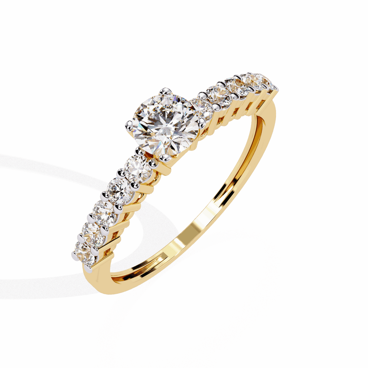 0.75 Carat Round Classic Solitaire Wedding Band in Moissanite | House of Estara