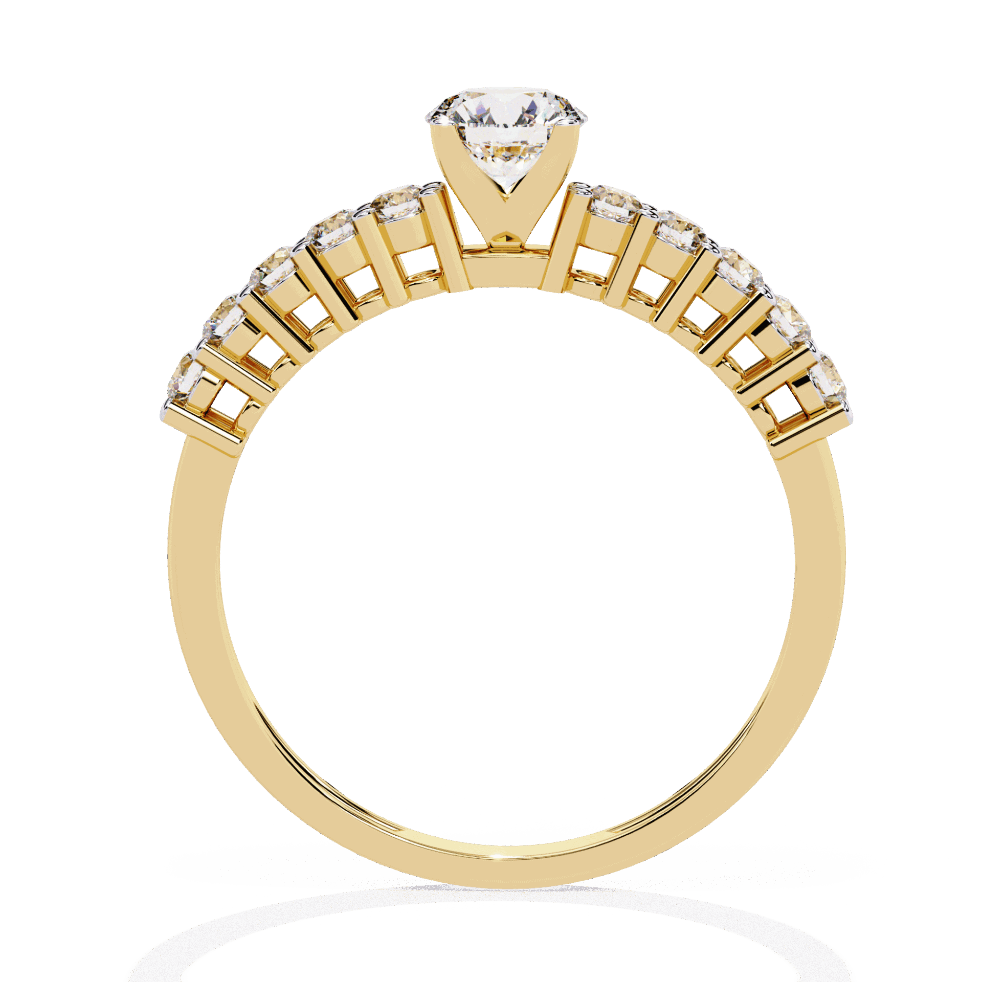 0.75 Carat Round Classic Solitaire Wedding Band in Moissanite | House of Estara