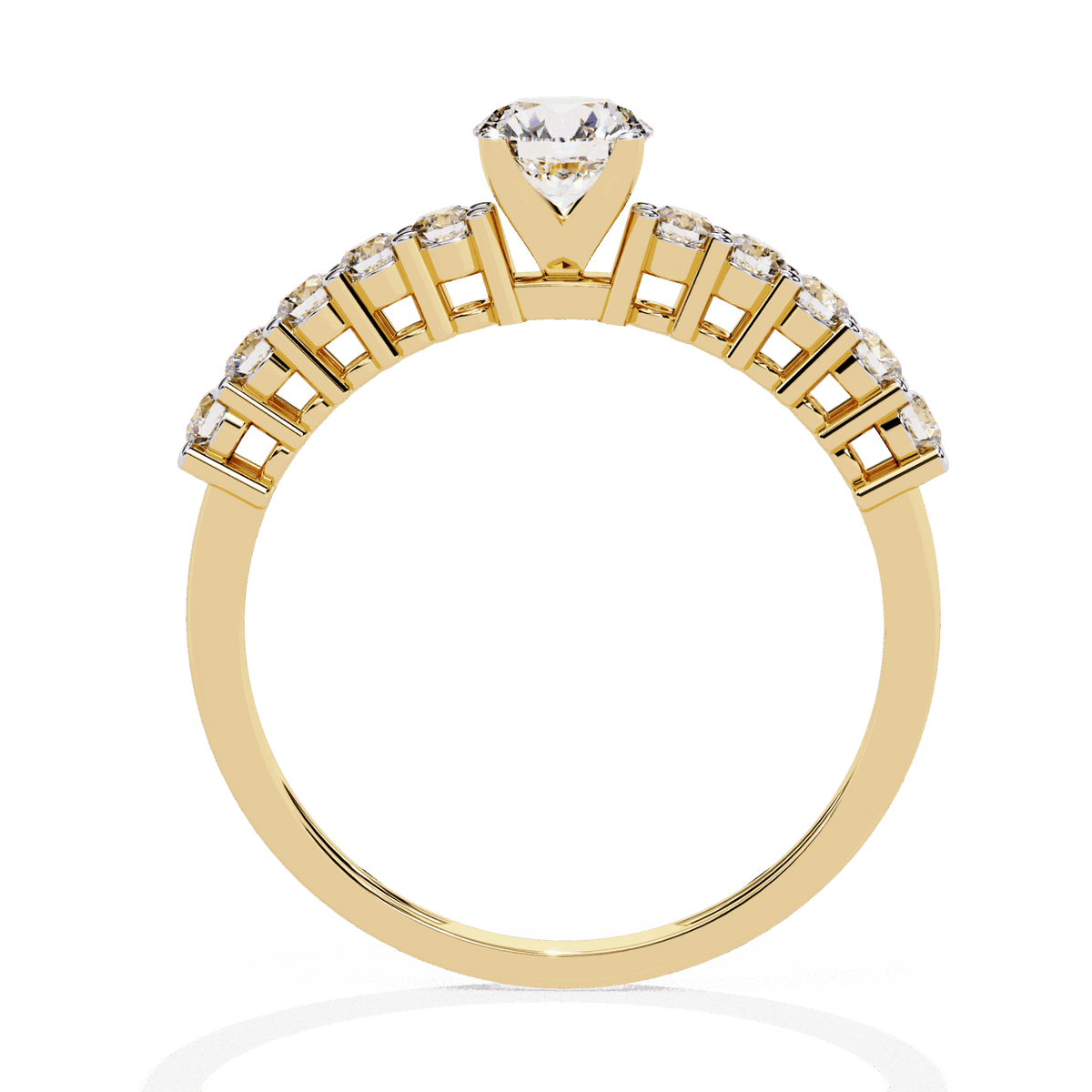 0.75 Carat Round Classic Solitaire Wedding Band in Moissanite | House of Estara